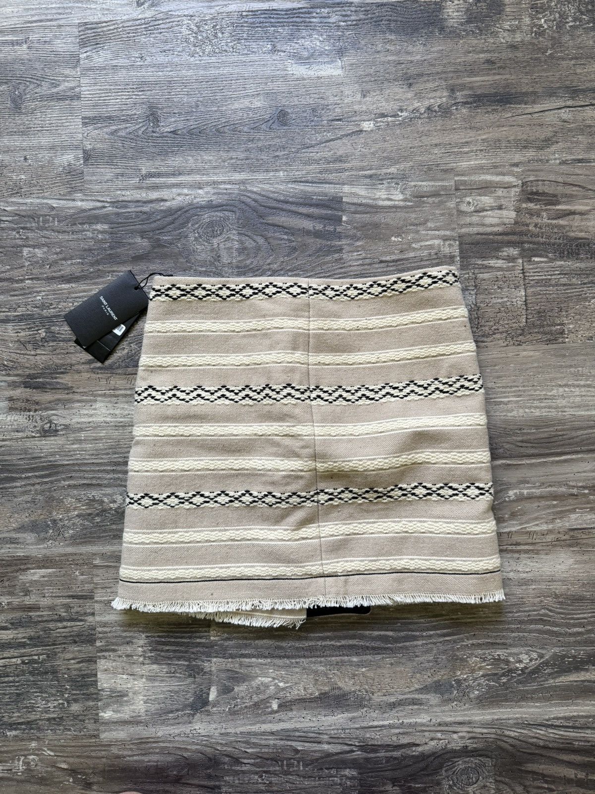 NWT - Saint Laurent Woven Wrap Mini Skirt