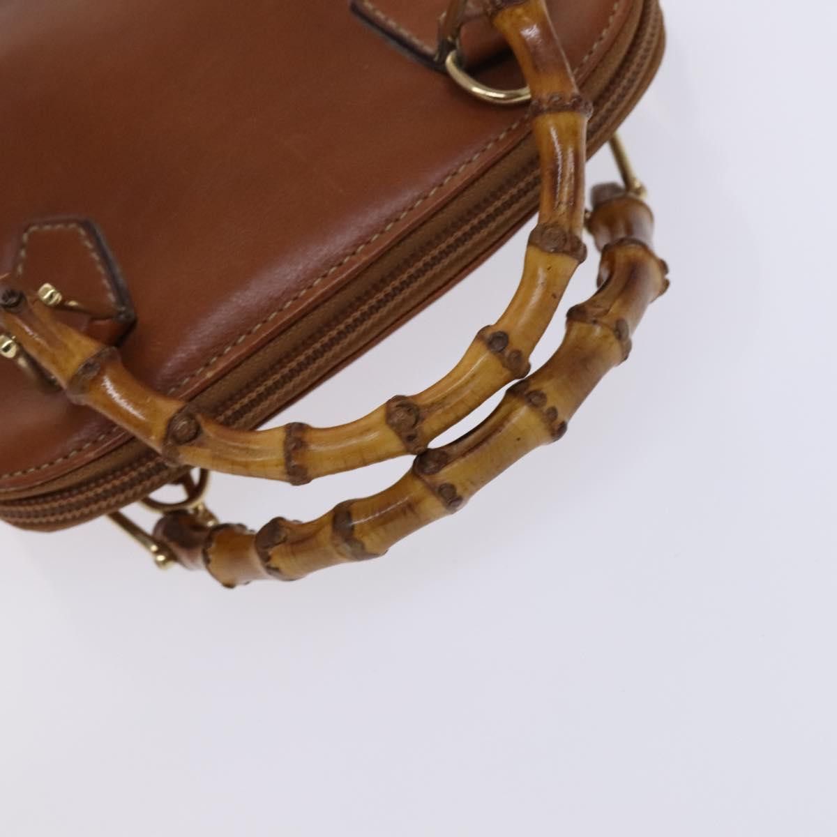 Gucci GUCCI Bamboo Hand Bag Leather Brown Gold 007 2032 007 2032 Size ONE SIZE - 7 Thumbnail