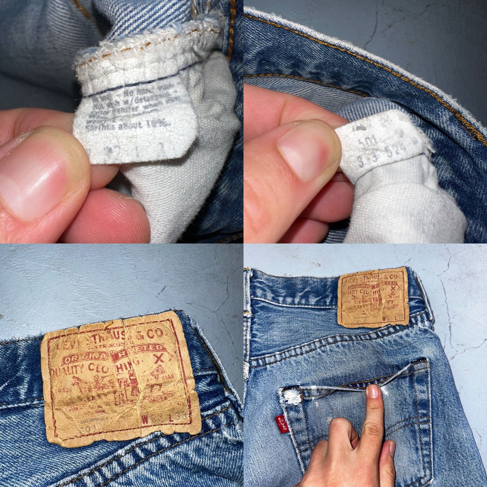 Levi's Levi's 501 XX Jeans Vintage 80s Redline Selvedge USA Light Wash 32x33 28x28 Mens Regular Denim Cotton Blue Button Fly Straight Distressed N/A Size US 32 / EU 48 - 9 Thumbnail