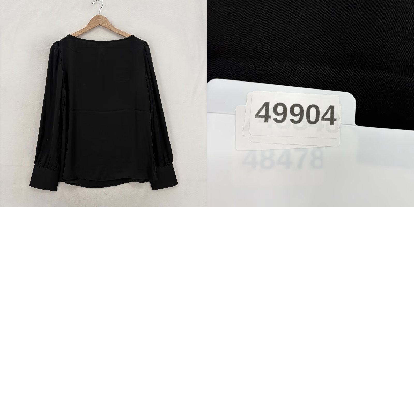 Express Express Blouse Womens Medium Black Scoop Neck Long Sleeve Button Cuff Dressy Size M / US 6-8 / IT 42-44 - 9 Thumbnail