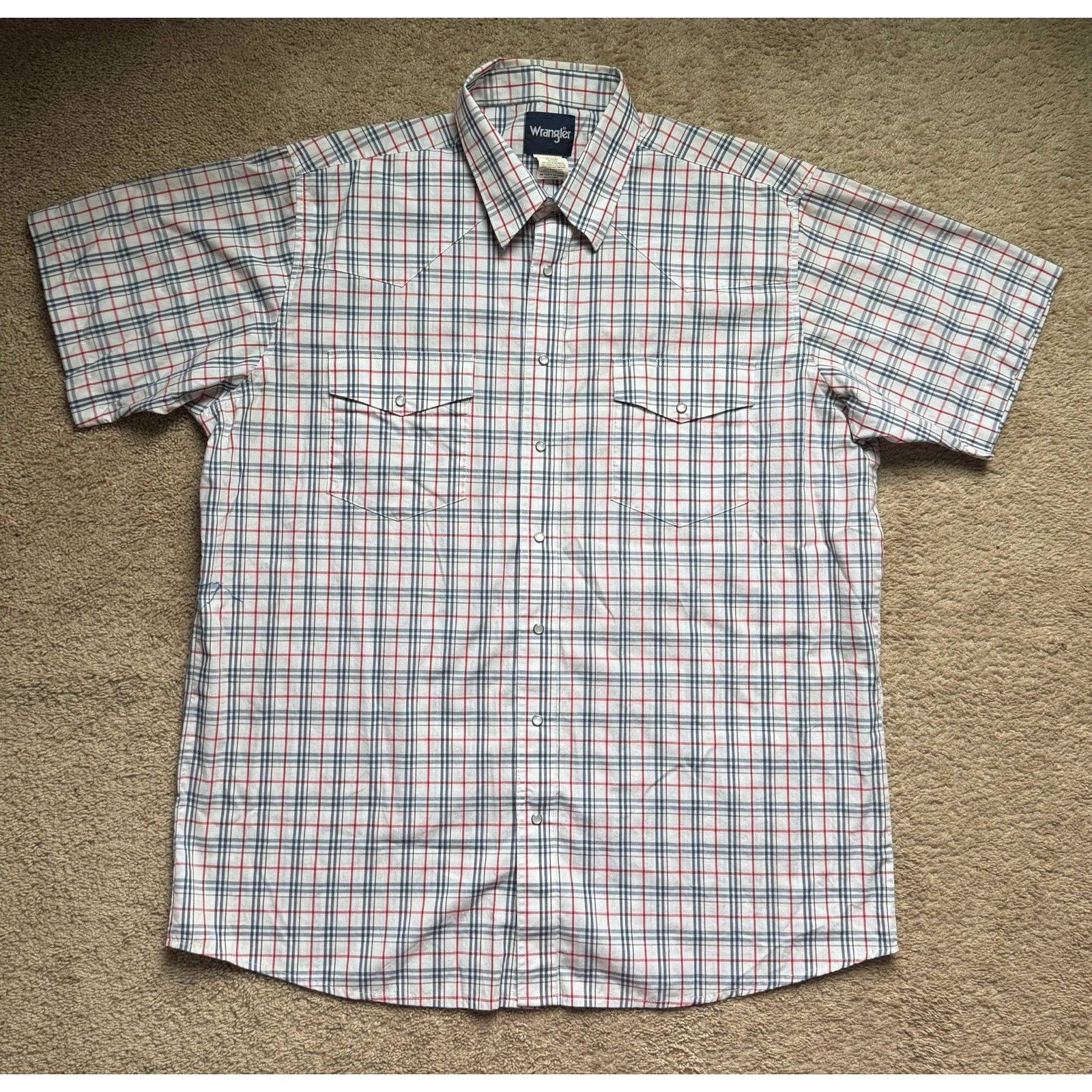 Wrangler WRANGLER Wrancher Western Shirt Mens 2XLT Plaid Pearl Snap Size US XXL / EU 58 / 5 - 1 Thumbnail