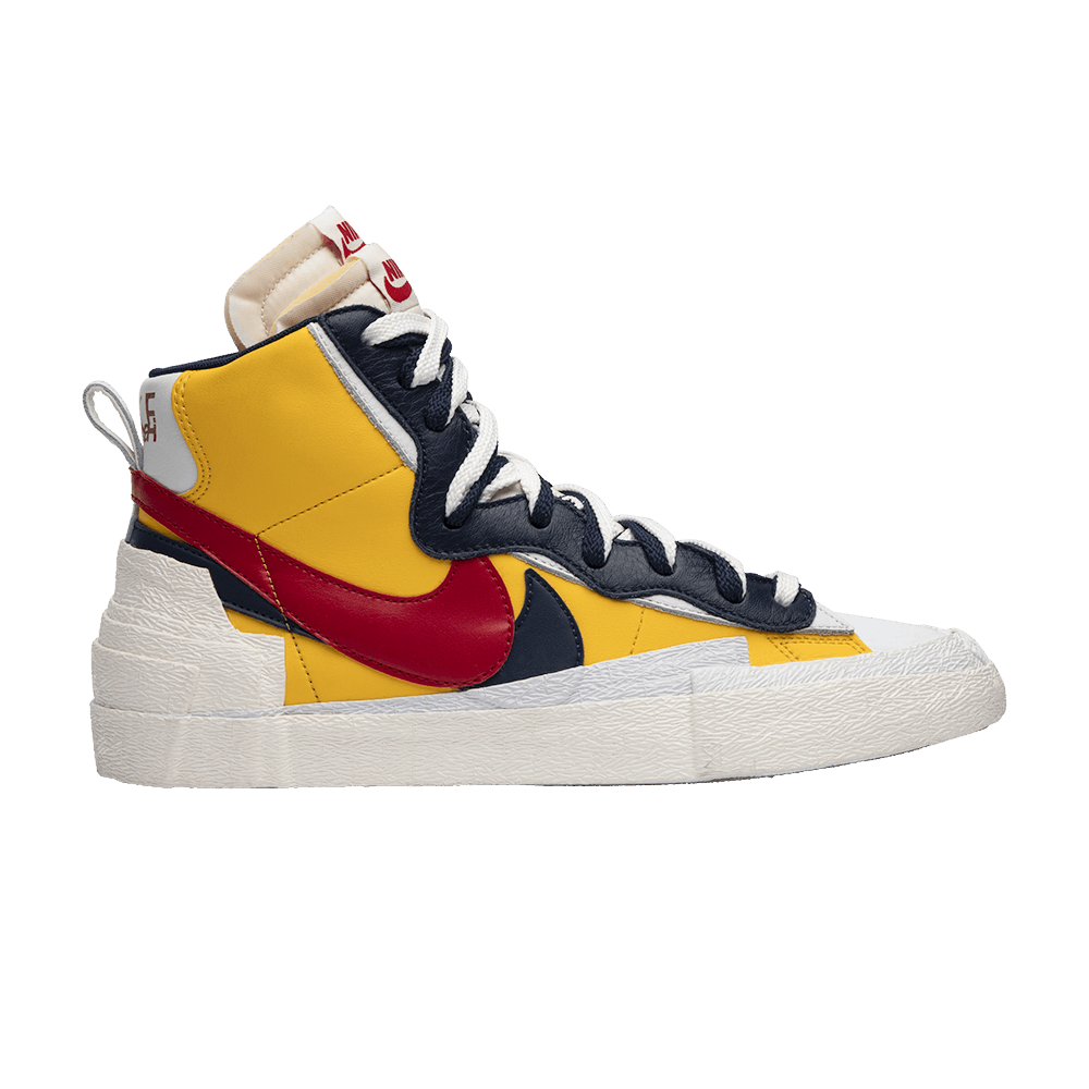 image of Sacai X Blazer Mid Maize Navy Shoes in Yellow, Men's (Size 9)