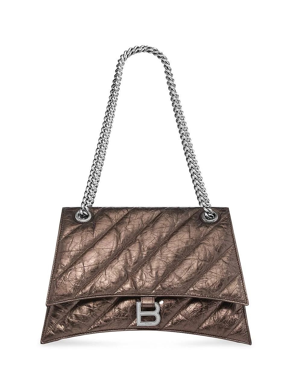 Balenciaga o1mt1gz0824 Size: OS / Crush Medium Chain Bag Metallized Size ONE SIZE - 1 Thumbnail