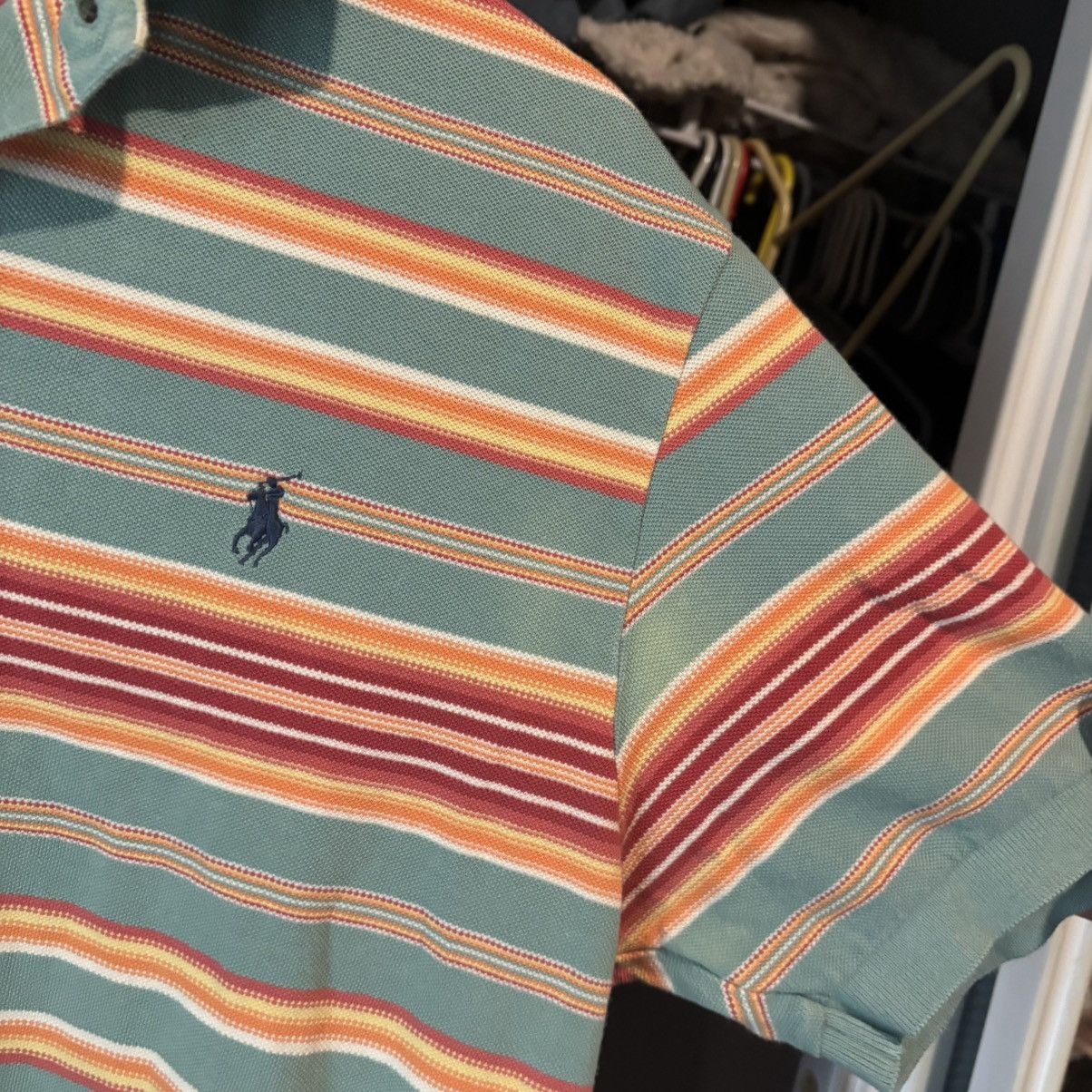 Polo Ralph Lauren Vintage Polo by Ralph Lauren Mens M Teal Green Striped Polo Size US M / EU 48-50 / 2 - 3 Thumbnail