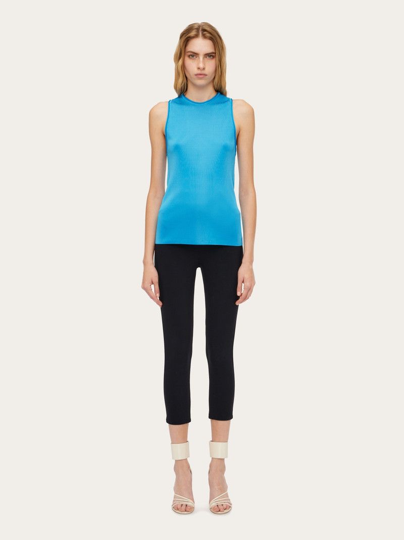 Salvatore Ferragamo o1s1rm0126 Knitted Tank Top in Blue Size L / US 10 / IT 46 - 3 Thumbnail