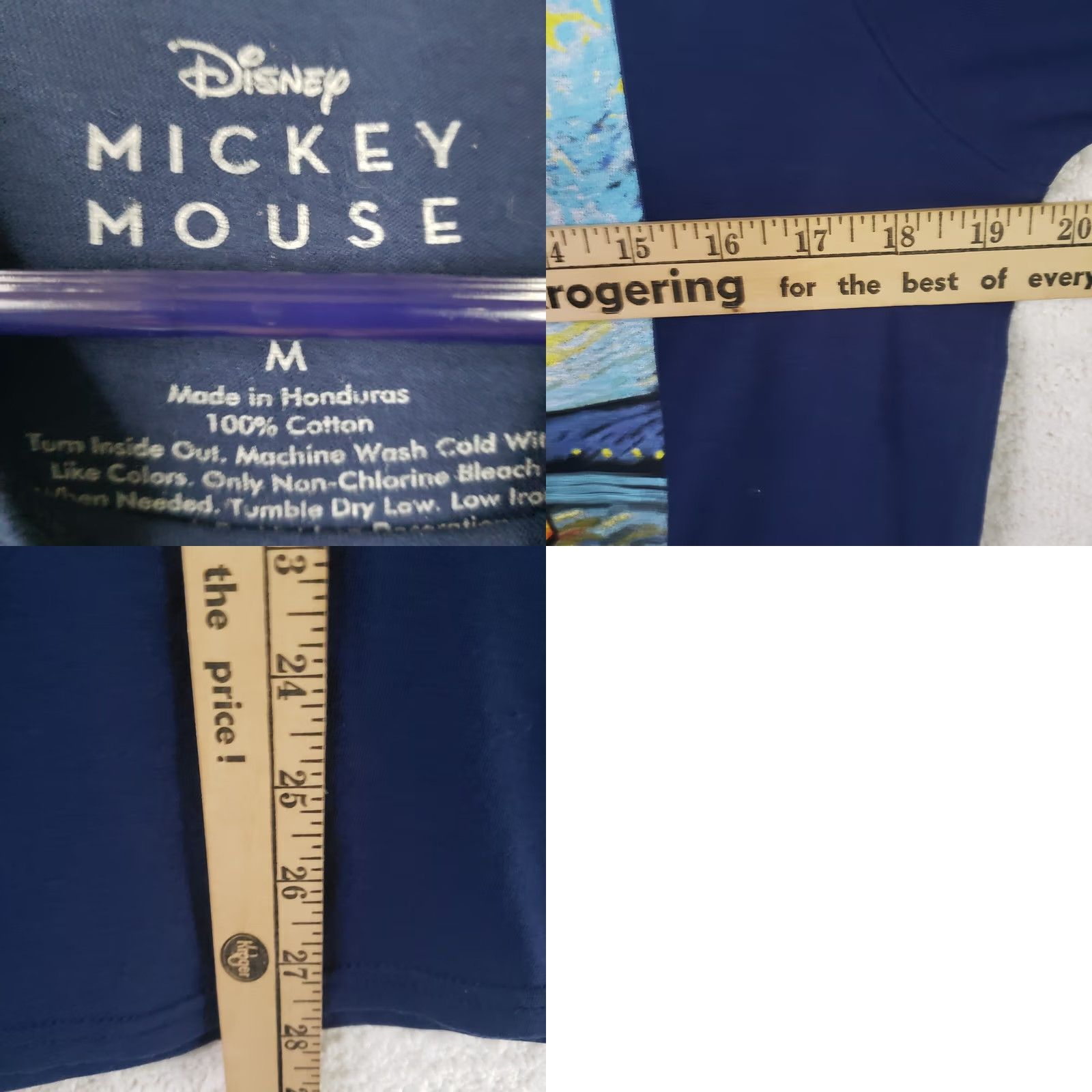 Disney Disney T-shirt Mickey Mouse Front Graphic Mens M Blue 100% Cotton/Polyester Crew Neck Short Sleeve Regular Fit Cartoon 90s Disney Shirt Mens Blue M Size US M / EU 48-50 / 2 - 8 Thumbnail