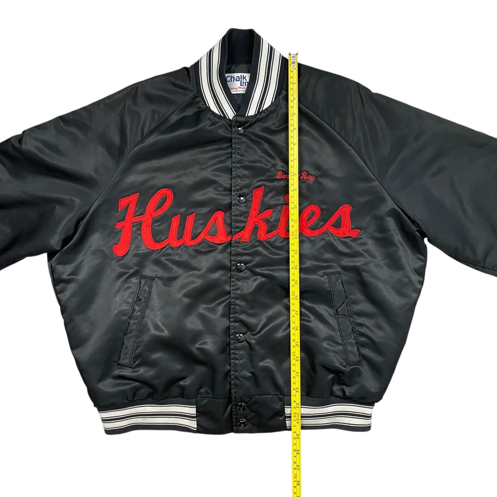 NCAA VTG NIU NORTHERN ILLINOIS HUSKIES SATIN JACKET CHALK LINE L Size US L / EU 52-54 / 3 - 8 Thumbnail