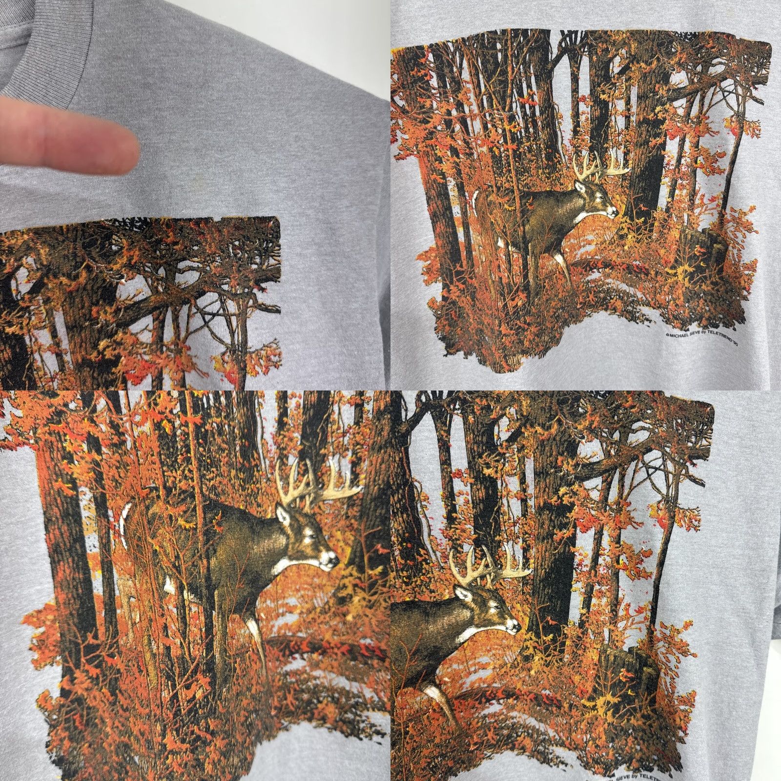 Vintage VINTAGE Bloopers Shirt Mens XL Gray Michael Sieve Graphic Art Deer Nature Animal Size US XL / EU 56 / 4 - 8 Thumbnail