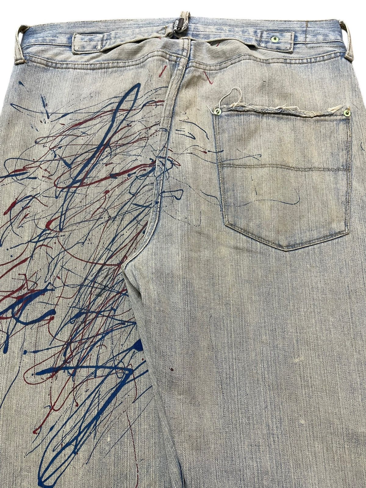 14th Addiction Vintage Japanese Brand Mud Wash Distress Paint Splatter Jean Size US 34 / EU 50 - 6 Thumbnail