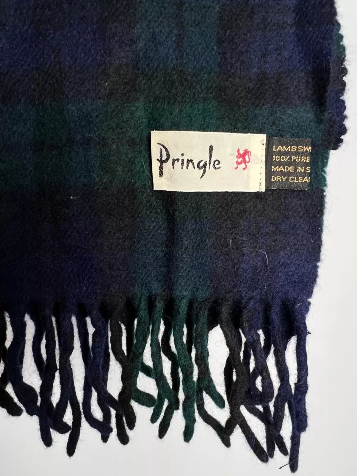 Pringle Of Scotland Pringle Lambswool Wool Scarf Plaid Fringe Size ONE SIZE - 2 Thumbnail