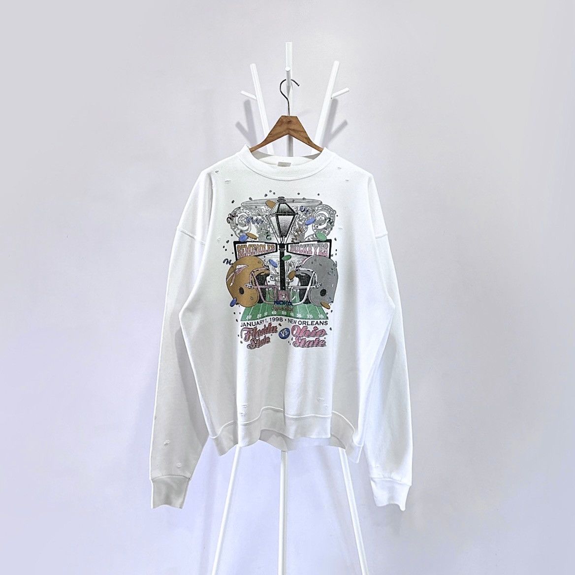 Fruit Of The Loom × Vintage 90s Florida Seminoles Vs Ohio State Badgers sweatshirt/ XL Size US XL / EU 56 / 4 - 1 Thumbnail