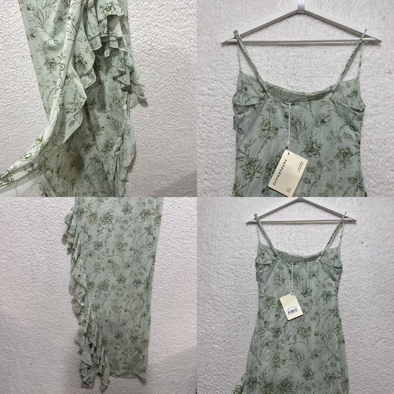 Vintage Peppermayo Maxi Dress Yellow Floral Sleeveless Strapless Ruffle NWT Size 4 Women Size S / US 4 / IT 40 - 8 Thumbnail