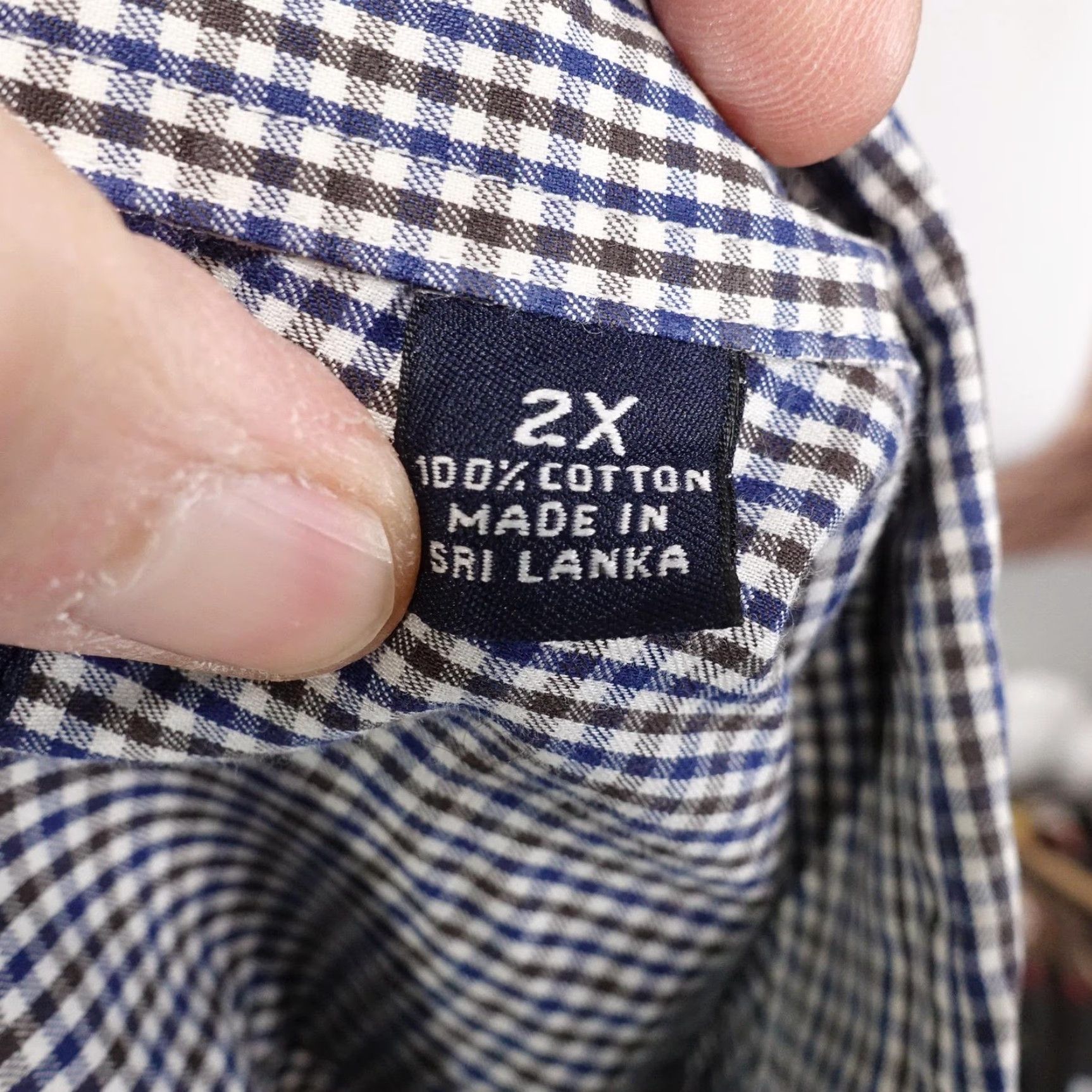 Roundtree & Yorke Roundtree & Yorke Shirt Big 2X Blue Check Long Sleeve Button-Up Regular Fit Mens Size US XXL / EU 58 / 5 - 7 Thumbnail
