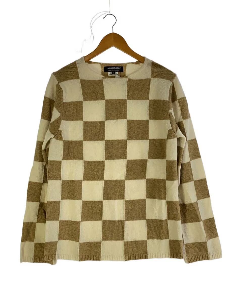 Comme des Garcons Homme Deux Check Pattern Wool Knit Sweater Size US S / EU 44-46 / 1 - 1 Thumbnail