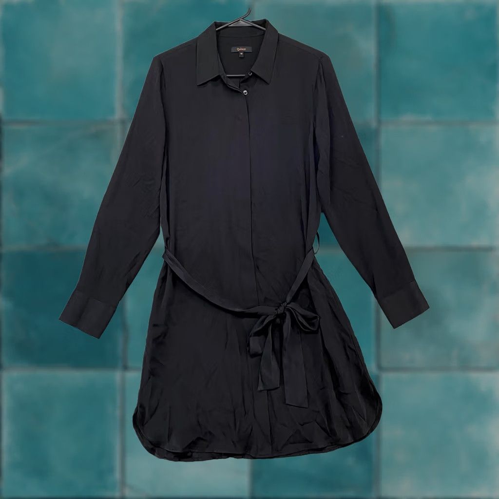 Quince Quince Silk Shirt Dress Womens M Black Belted Long Sleeve Office Work Shirt Dress Size M / US 6-8 / IT 42-44 - 1 Thumbnail