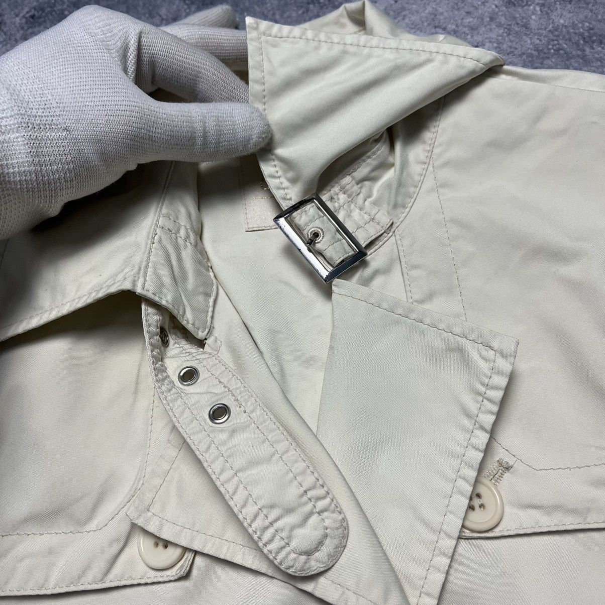 Carlo Colucci Vintage Carlo Colucci Beige Trench Coat Luxury Designer Size S / US 4 / IT 40 - 5 Thumbnail