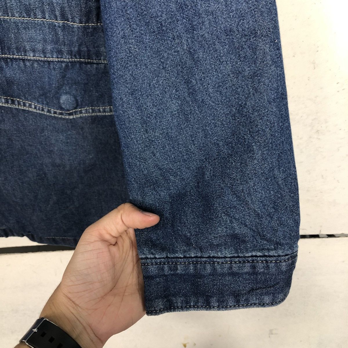 Avirex 💥VINTAGE DENIM BIKER JACKET AVIREX USN MILITARY Size US L / EU 52-54 / 3 - 17 Thumbnail