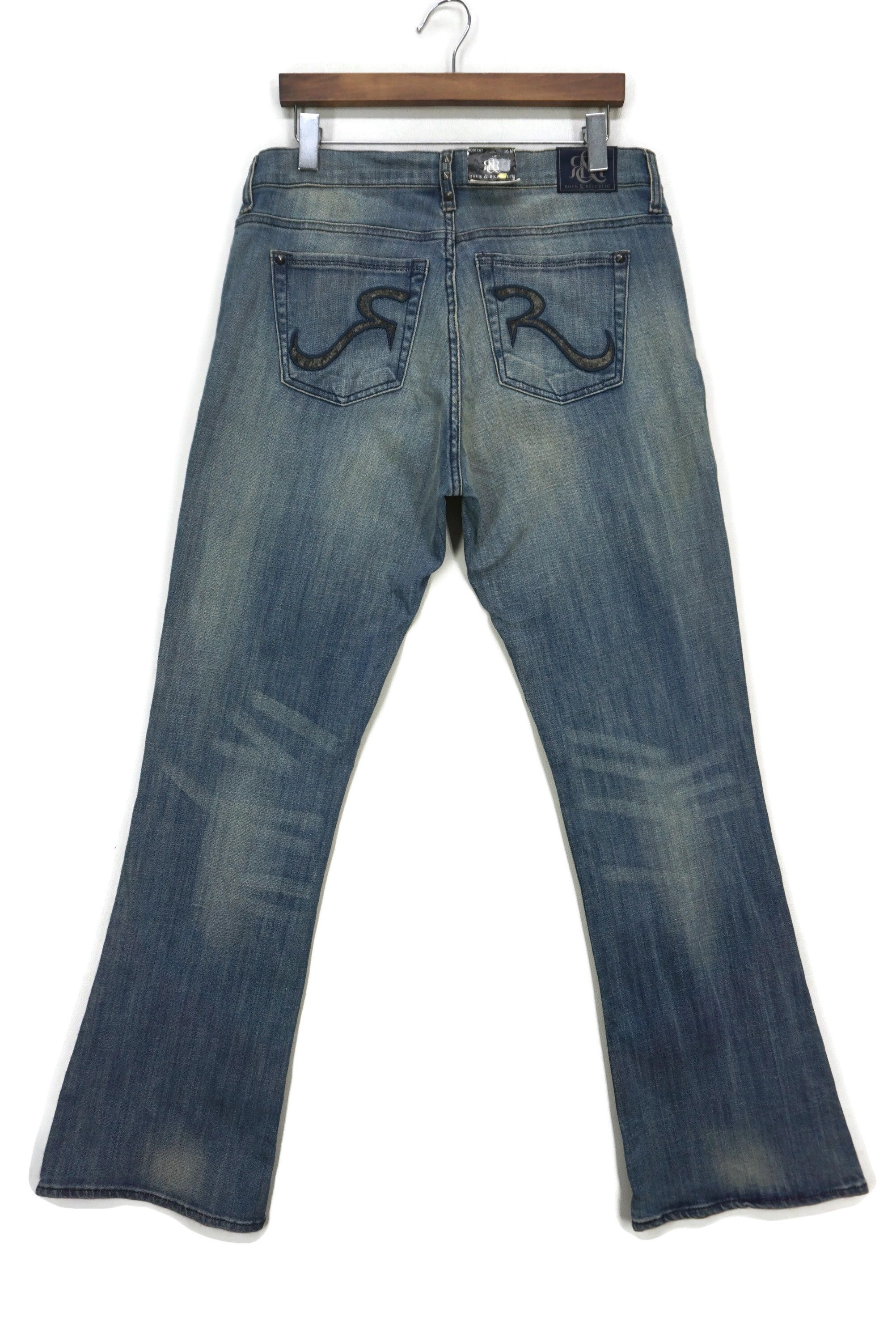 Rock & Republic Kasandra Jeans fits W38xL33 Bondage Bootcut Studded Denim Size 38" / US 16 / IT 52 - 2 Thumbnail