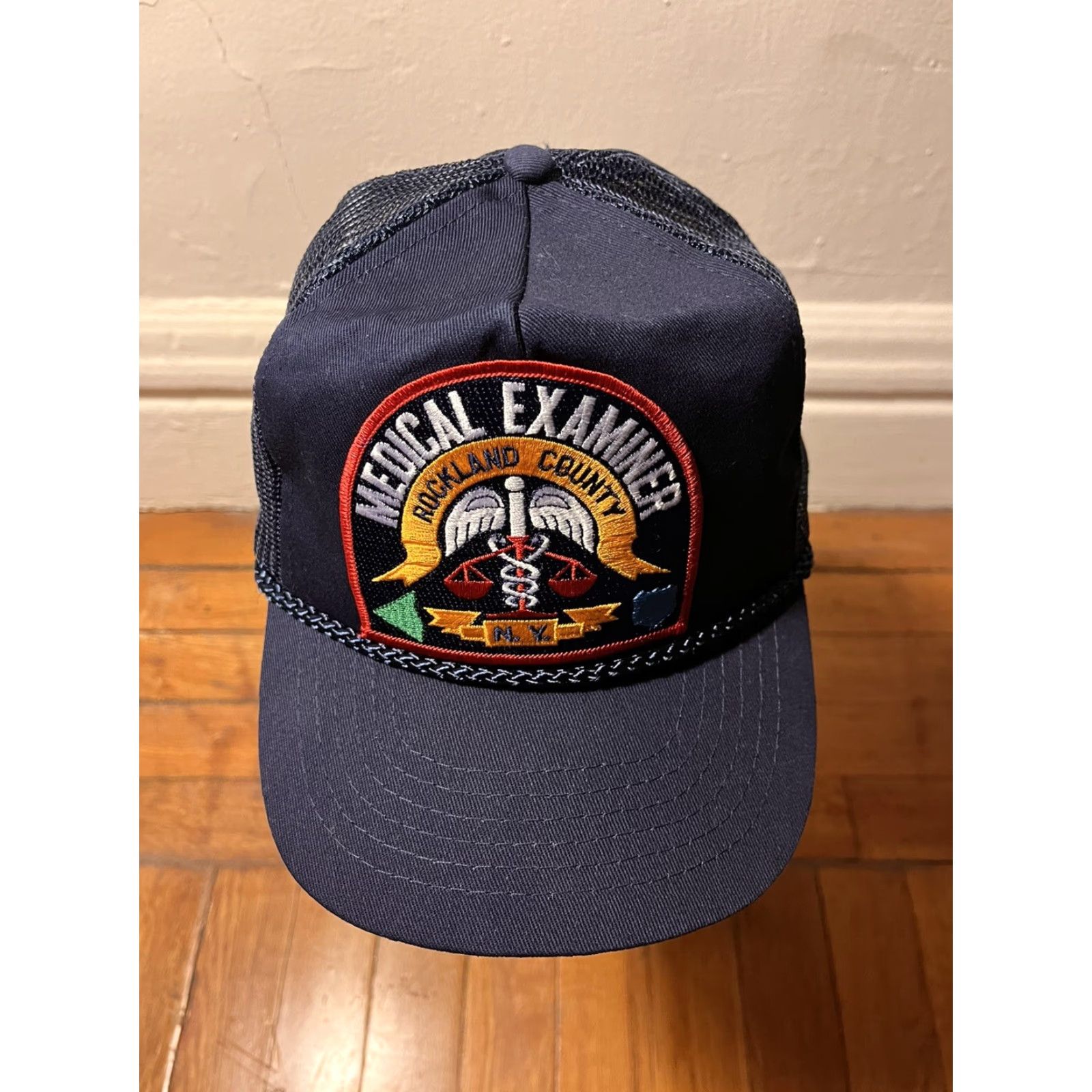 Vintage VINTAGE KC Collections Rockland County Medical Examiner Hat Snapback Black 90s Men One Size Adjustable Retro Classic Hats Mens Size ONE SIZE - 2 Thumbnail