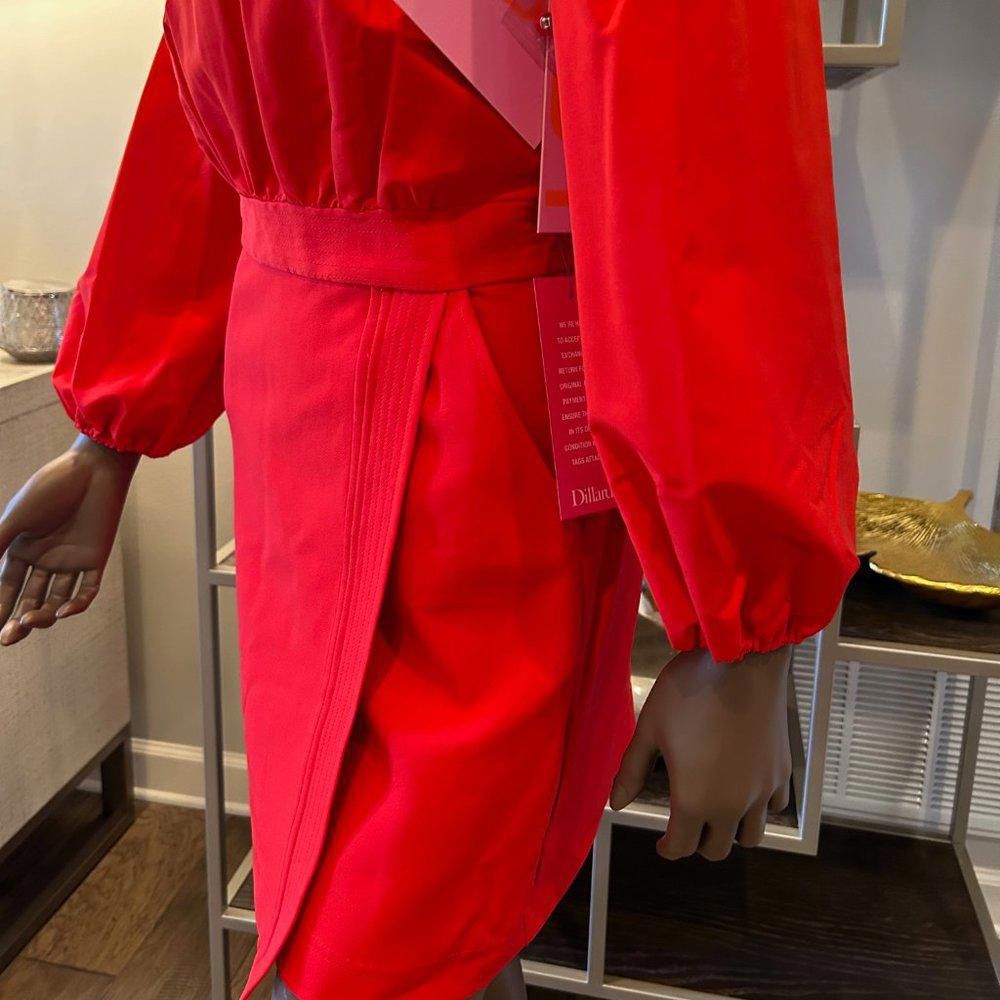 Designer LDT Ivonne 3/4 Parachute Sleeve Crew Neck Faux Wrap Dress Size XS / US 0-2 / IT 36-38 - 5 Thumbnail