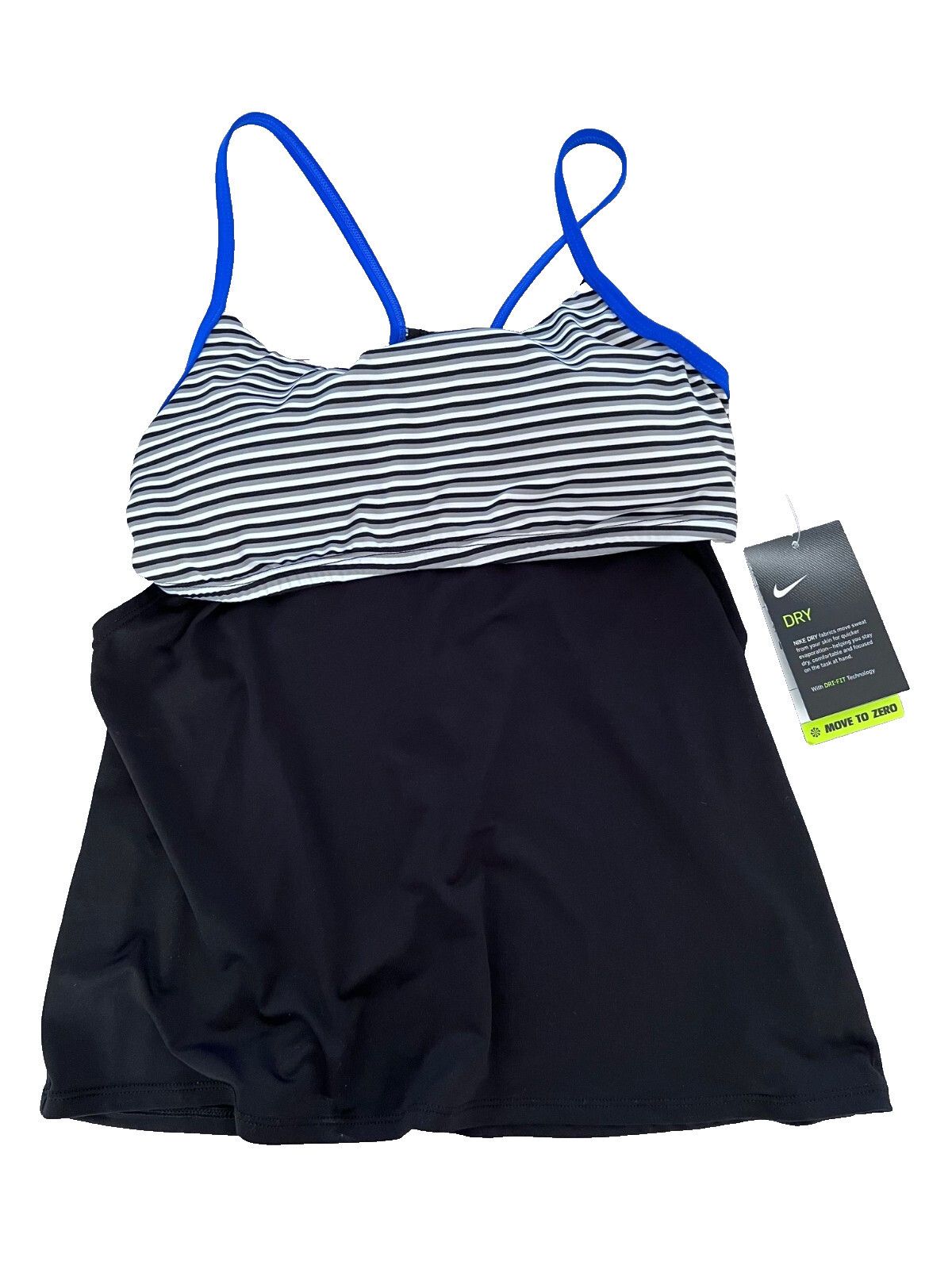 Nike Nike Stripe Layered Tankini Swim Top Black ( S ) Size S / US 4 / IT 40 - 3 Thumbnail