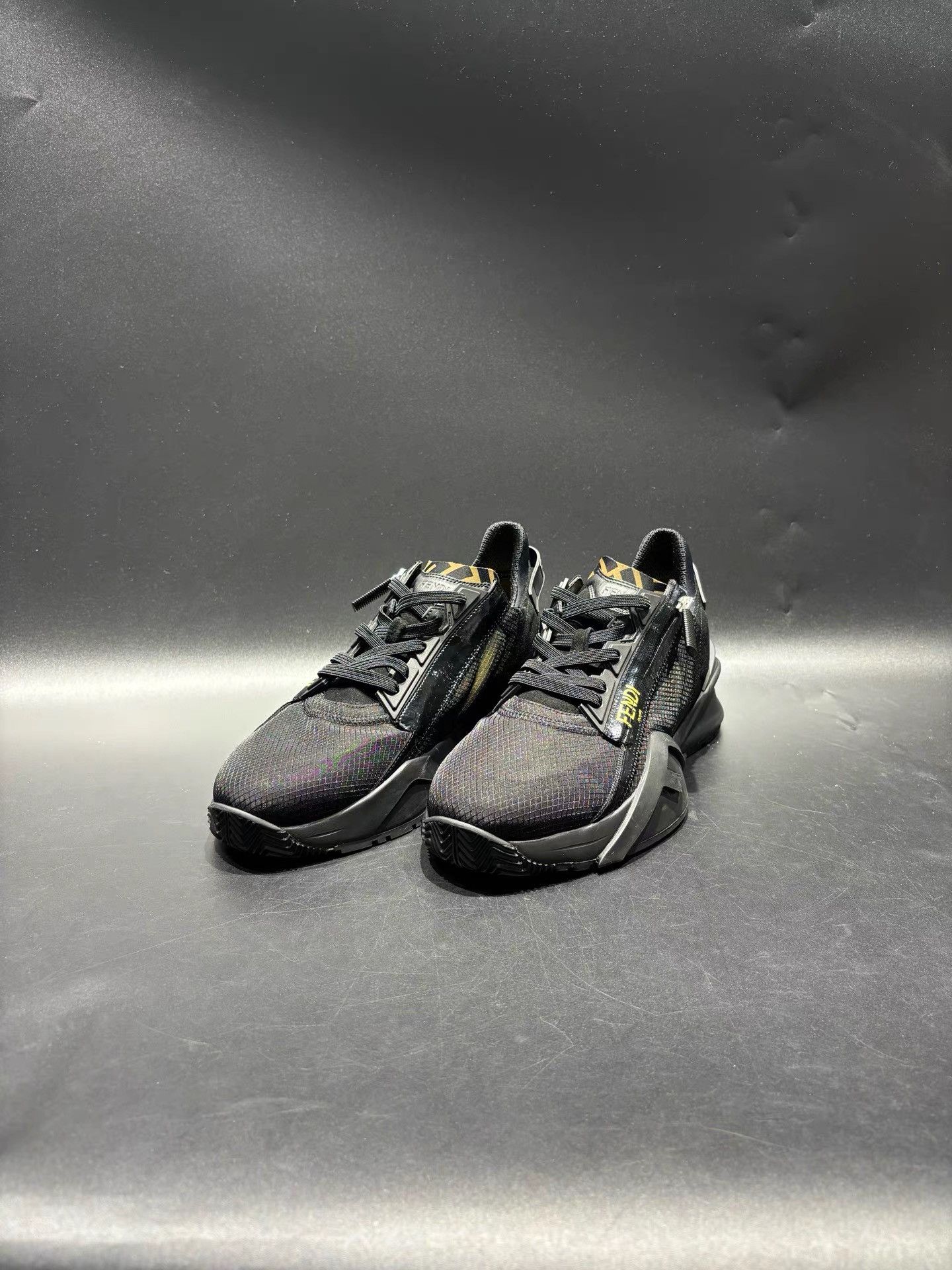 Fendi Fendi Black & Monogram Sneakers K36 Size US 9 / EU 42 - 1 Thumbnail