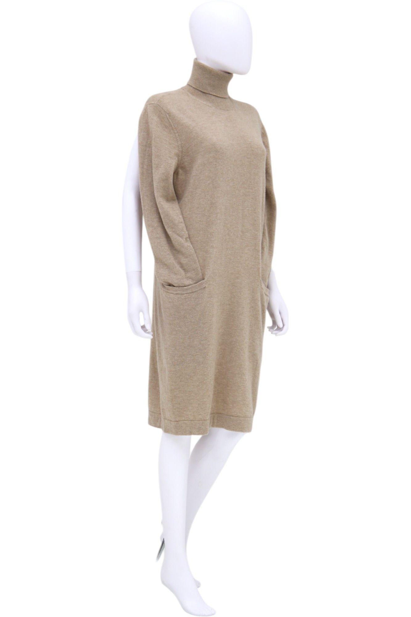 John Galliano × Maison Margiela F/W 2012 Fake Sleeves Brown Turtleneck Dress Size M / US 6-8 / IT 42-44 - 2 Thumbnail