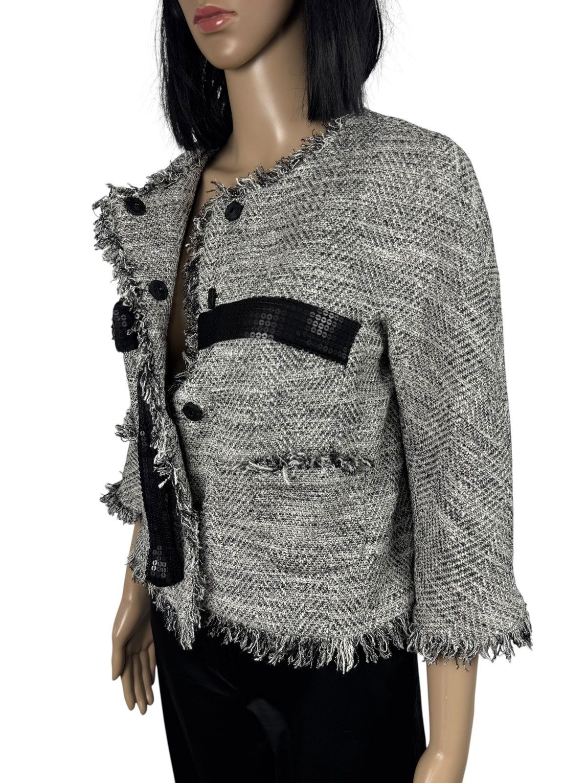 TWINSET TwinSet Cotton Twill Jacket 3/4 Sleeve Fringed size S Size S / US 4 / IT 40 - 10 Thumbnail