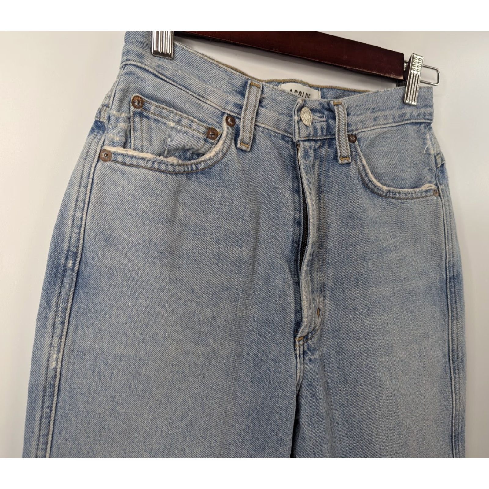 Agolde AGolde High Rise Pinch Waist Denim Jeans Size 24 Light Blue A095-1141 Jeans Women 5-Pocket Slim Casual 24 Blue Size 42" / US 20 - 3 Thumbnail