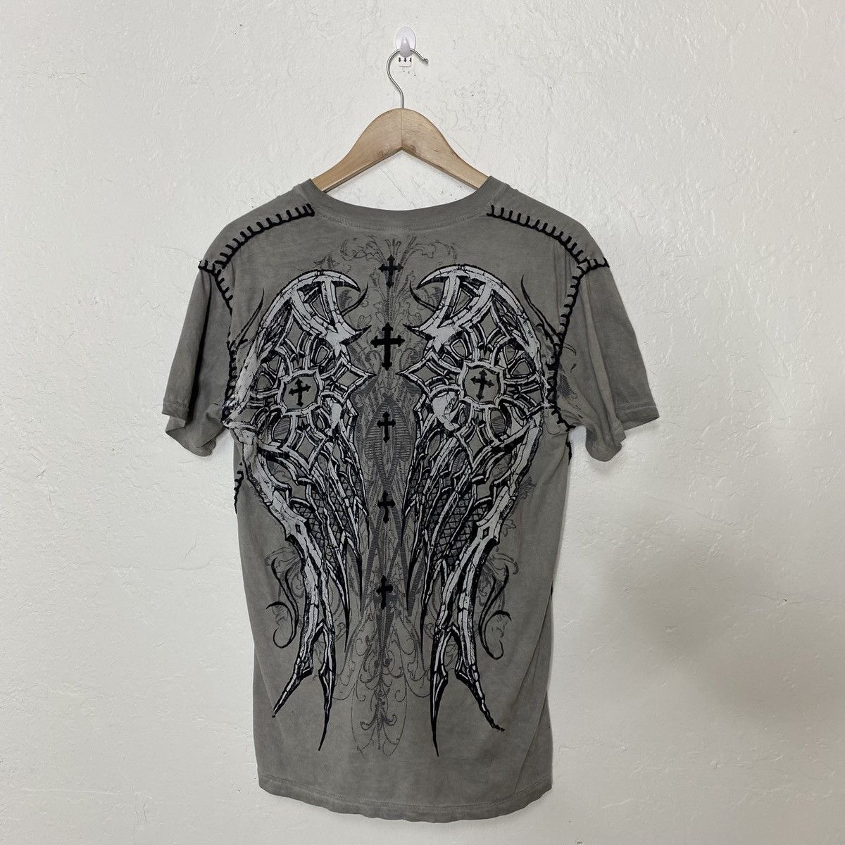 Raw State Affliction Grey Cross Shirt Size US M / EU 48-50 / 2 - 1 Thumbnail