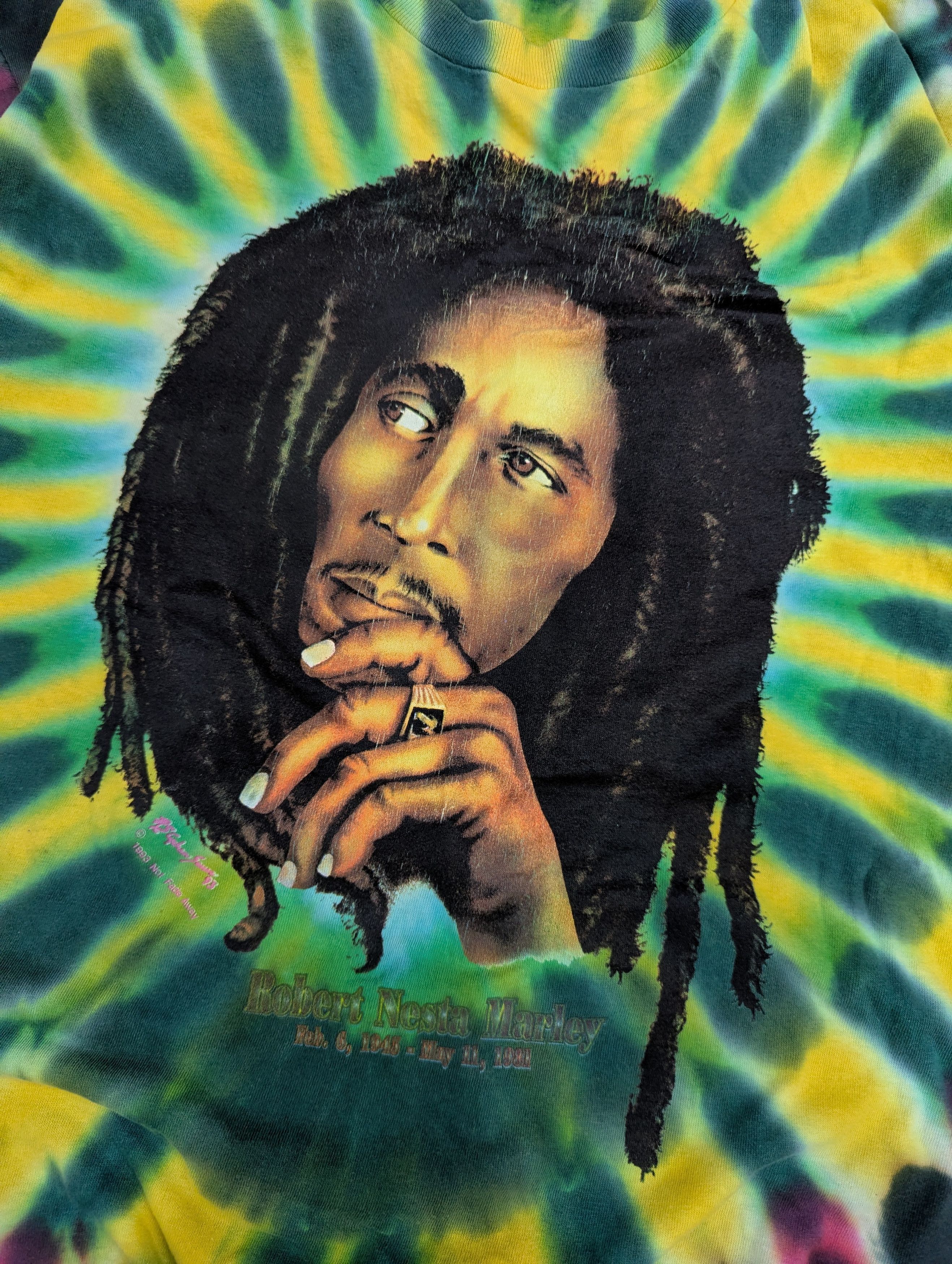 Bob Marley Single Stitch Tye Dye Bob Marley 90's Size US XL / EU 56 / 4 - 3 Thumbnail