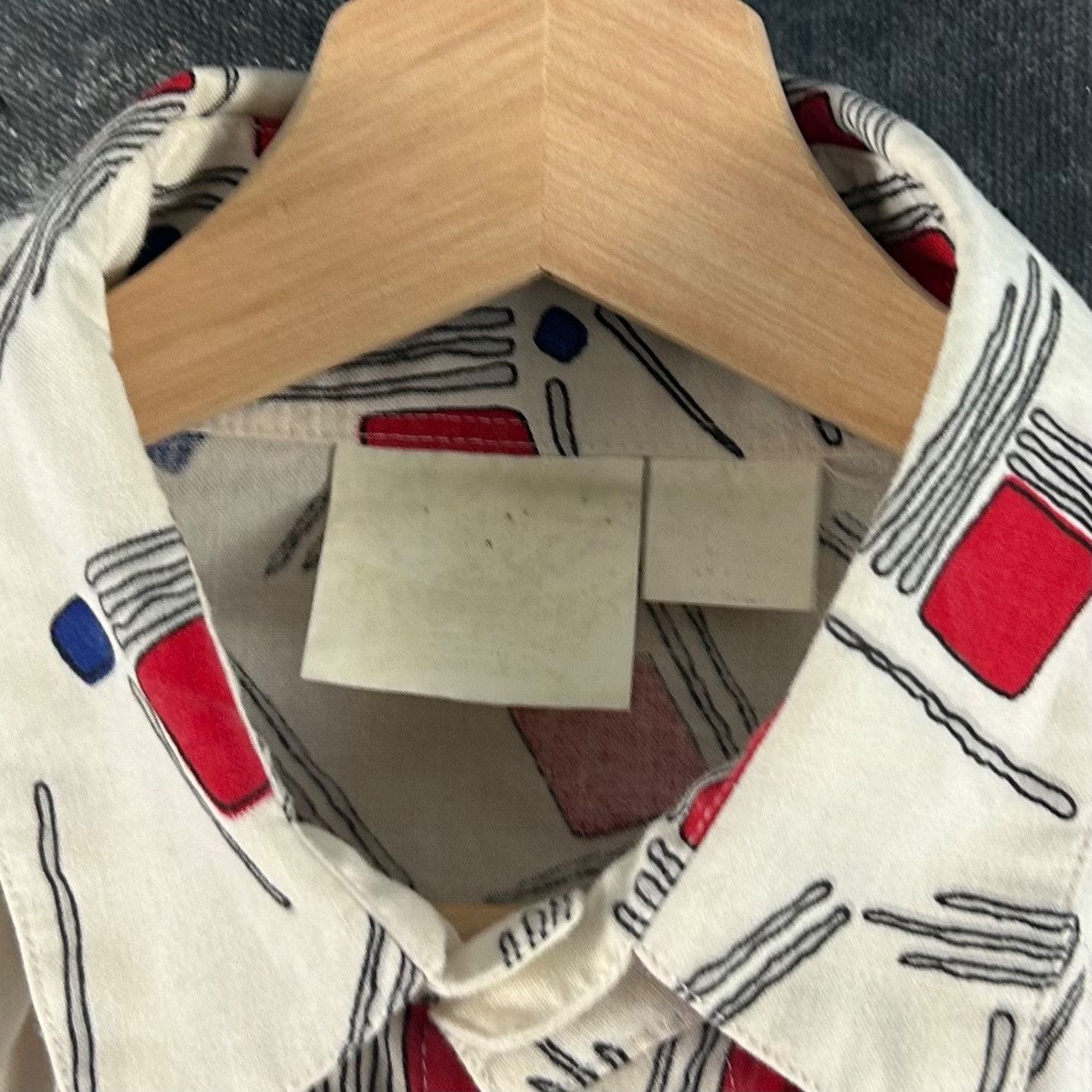 Vintage Vintage 1980’s Geometric art button shirt Size US XL / EU 56 / 4 - 4 Thumbnail