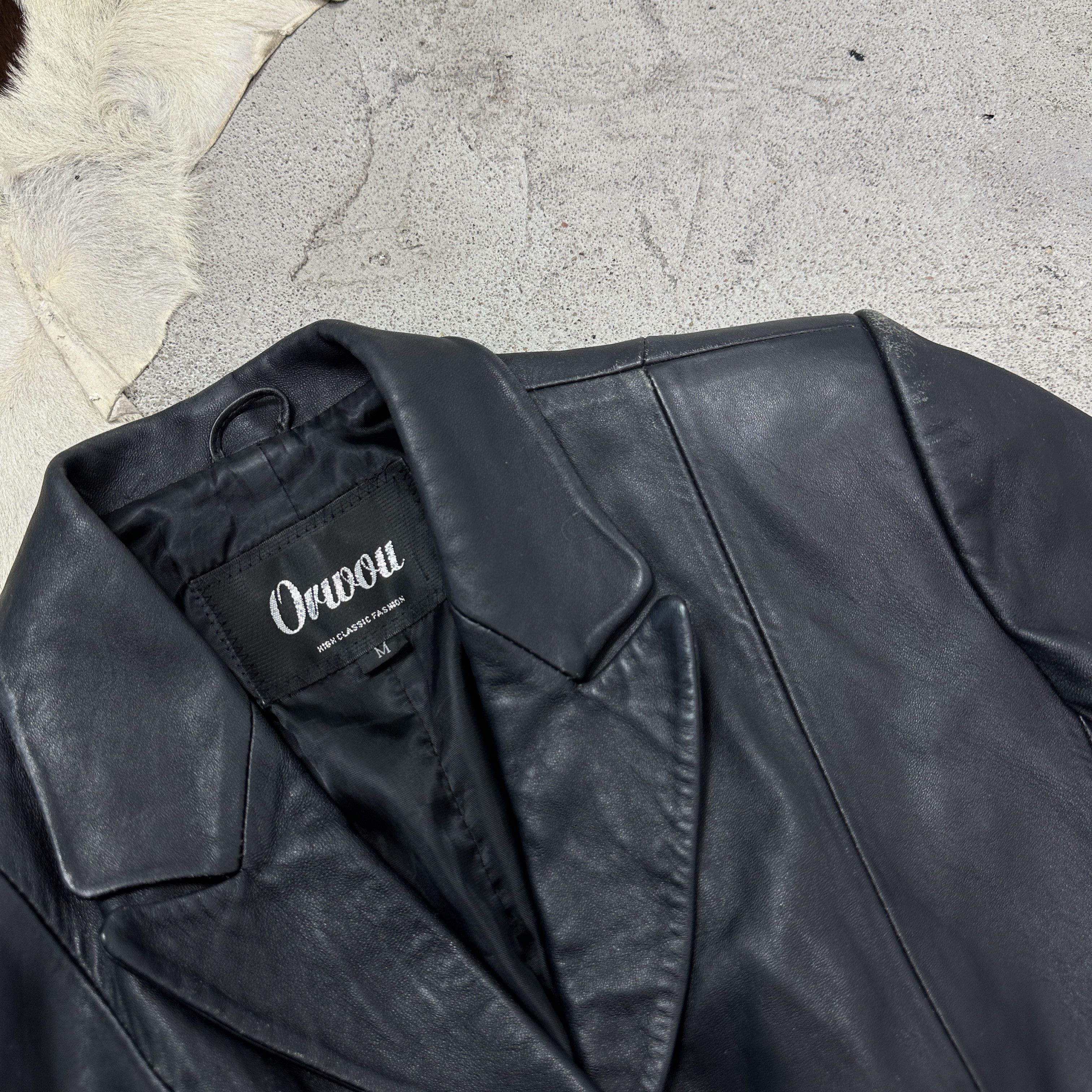 Gucci Vintage Leather Biker Grunge Buttoned Jacket 90s Size M / US 6-8 / IT 42-44 - 8 Thumbnail