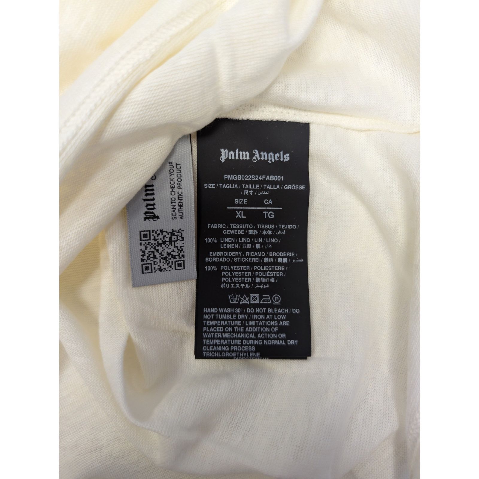 Palm Angels o1rshd1 Classic Logo Linen Polo Shirt in Off-White Size US XL / EU 56 / 4 - 17 Thumbnail