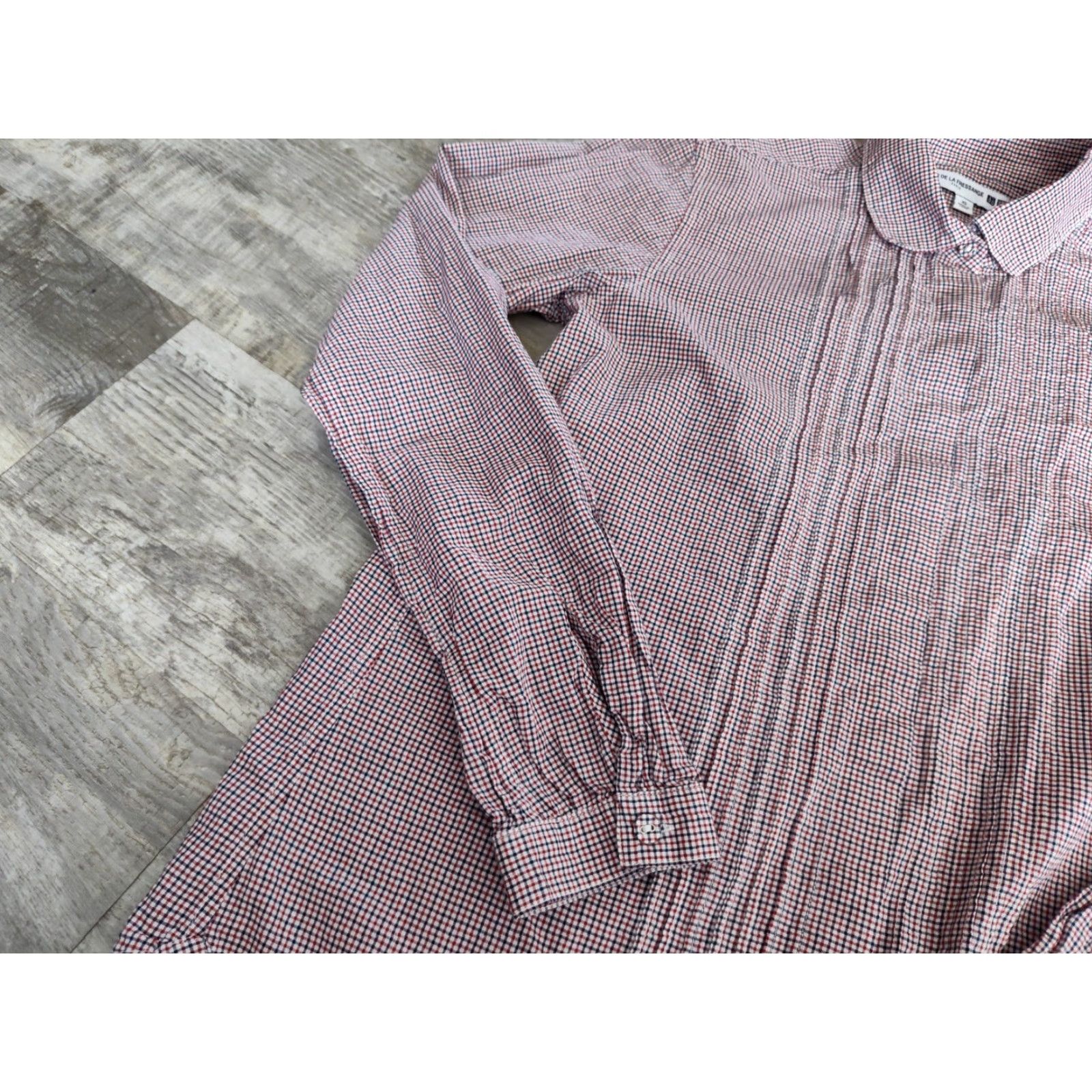Uniqlo VINTAGE Uniqlo Womens Button Shirt XS Collared Casual Long Sleeve Cotton All Seasons Blue Red White Size XS / US 0-2 / IT 36-38 - 3 Thumbnail