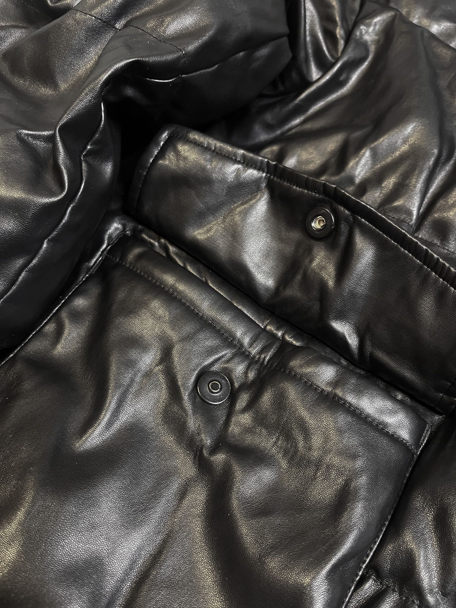 Simons Faux Leather Puffer Jacket Size US M / EU 48-50 / 2 - 3 Thumbnail