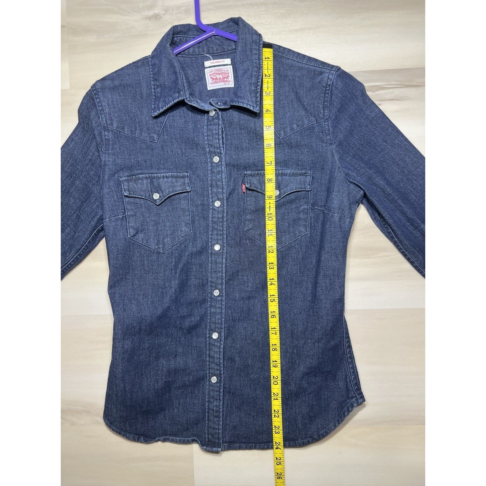Levi's Levi's Tailored Fit Pearl Snap Blue Denim Western Shirt XS Size XS / US 0-2 / IT 36-38 - 3 Thumbnail