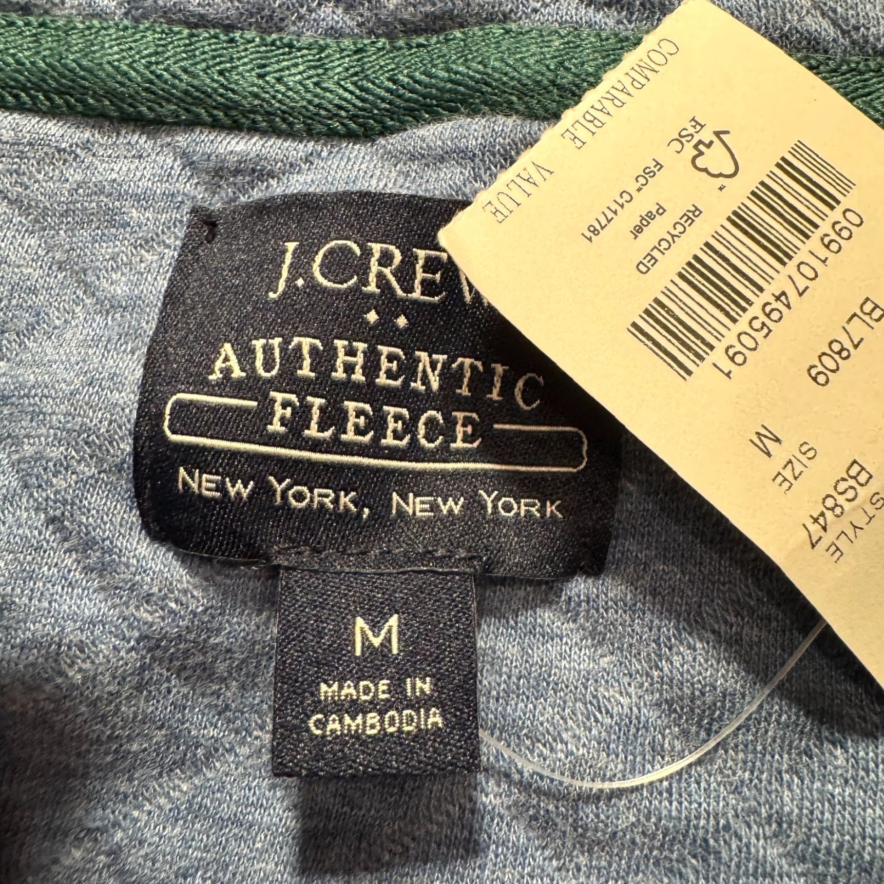 J.Crew J.CREW Jacket Mens Medium Blue Authentic Fleece Sweatshirt 1/4 Zip Quilted Adult Size US M / EU 48-50 / 2 - 3 Thumbnail