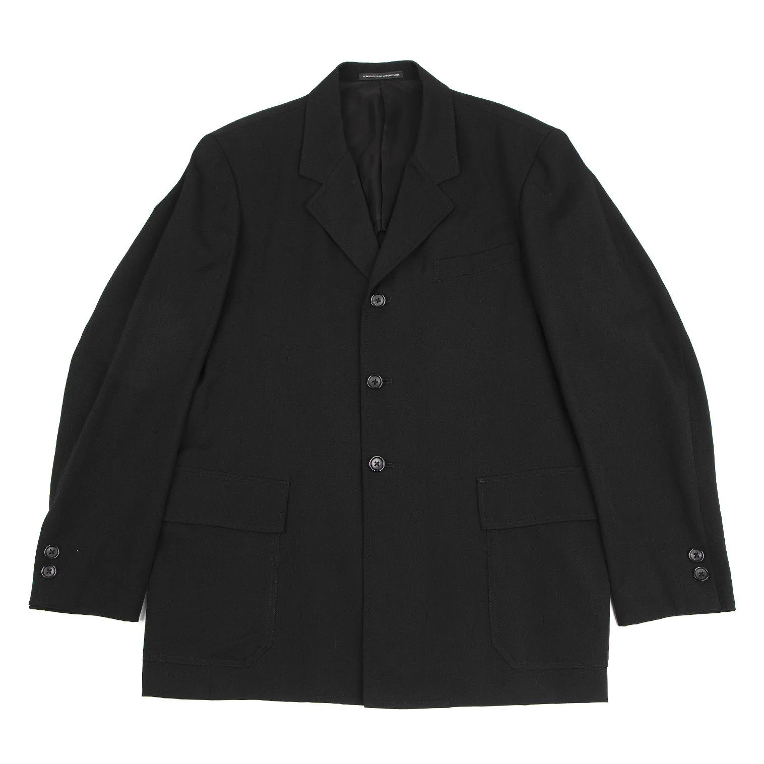 Jean Paul Gaultier Wool Gabardine Long Jacket in Black Size 3 Size US L / EU 52-54 / 3 - 1 Thumbnail