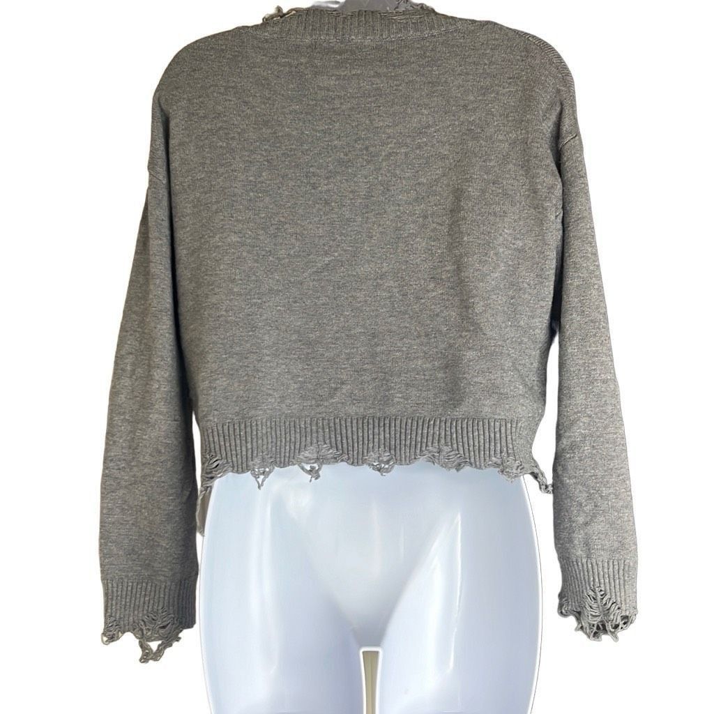 Other Brooklyn Karma Womens Size Small Pullover Crop Sweater Gray Size S / US 4 / IT 40 - 2 Thumbnail