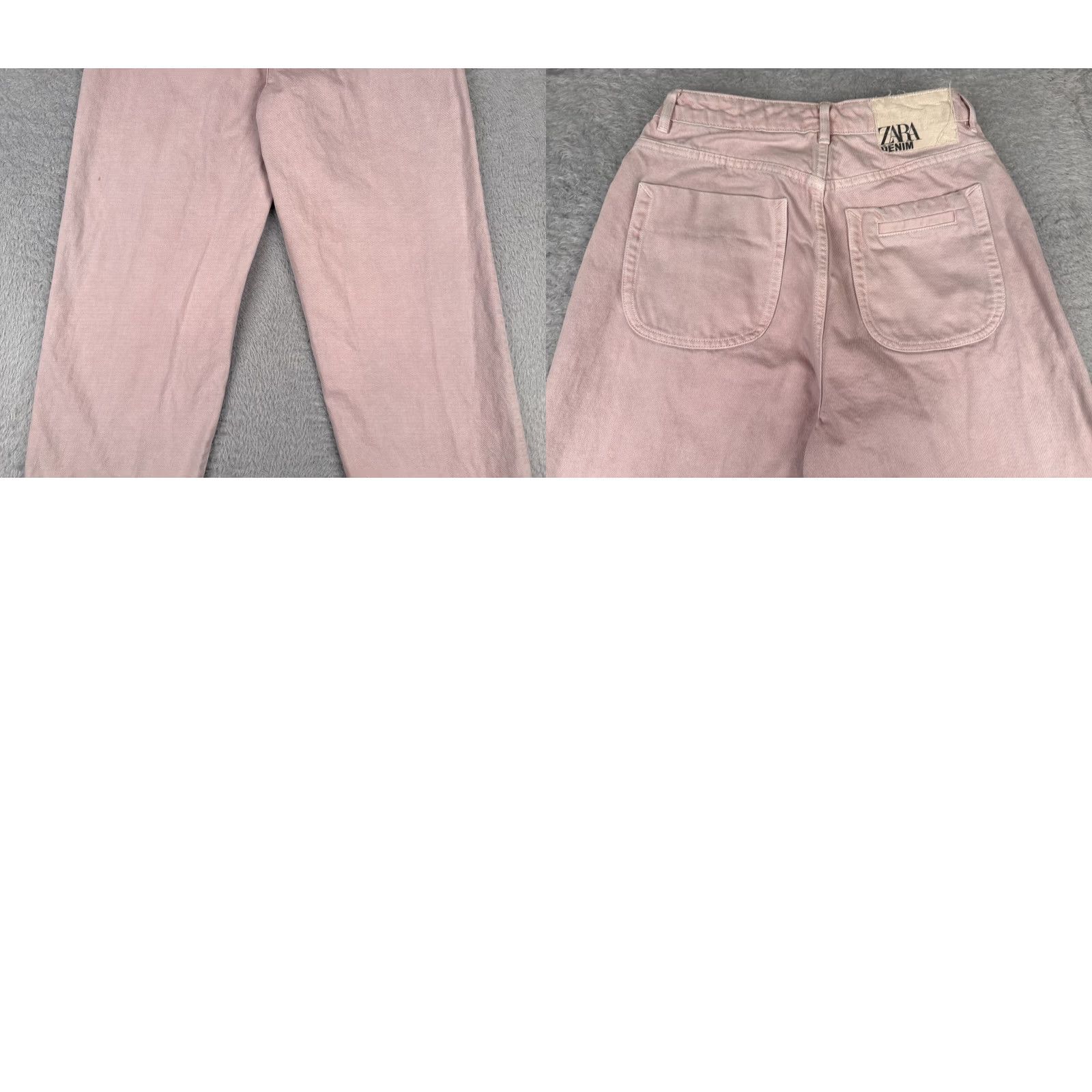 Zara Zara Jeans Womens Pink Denim Wide Leg High Rise Cotton Zip Fly 26x26 4 Size 27" / US 4 / IT 40 - 10 Thumbnail