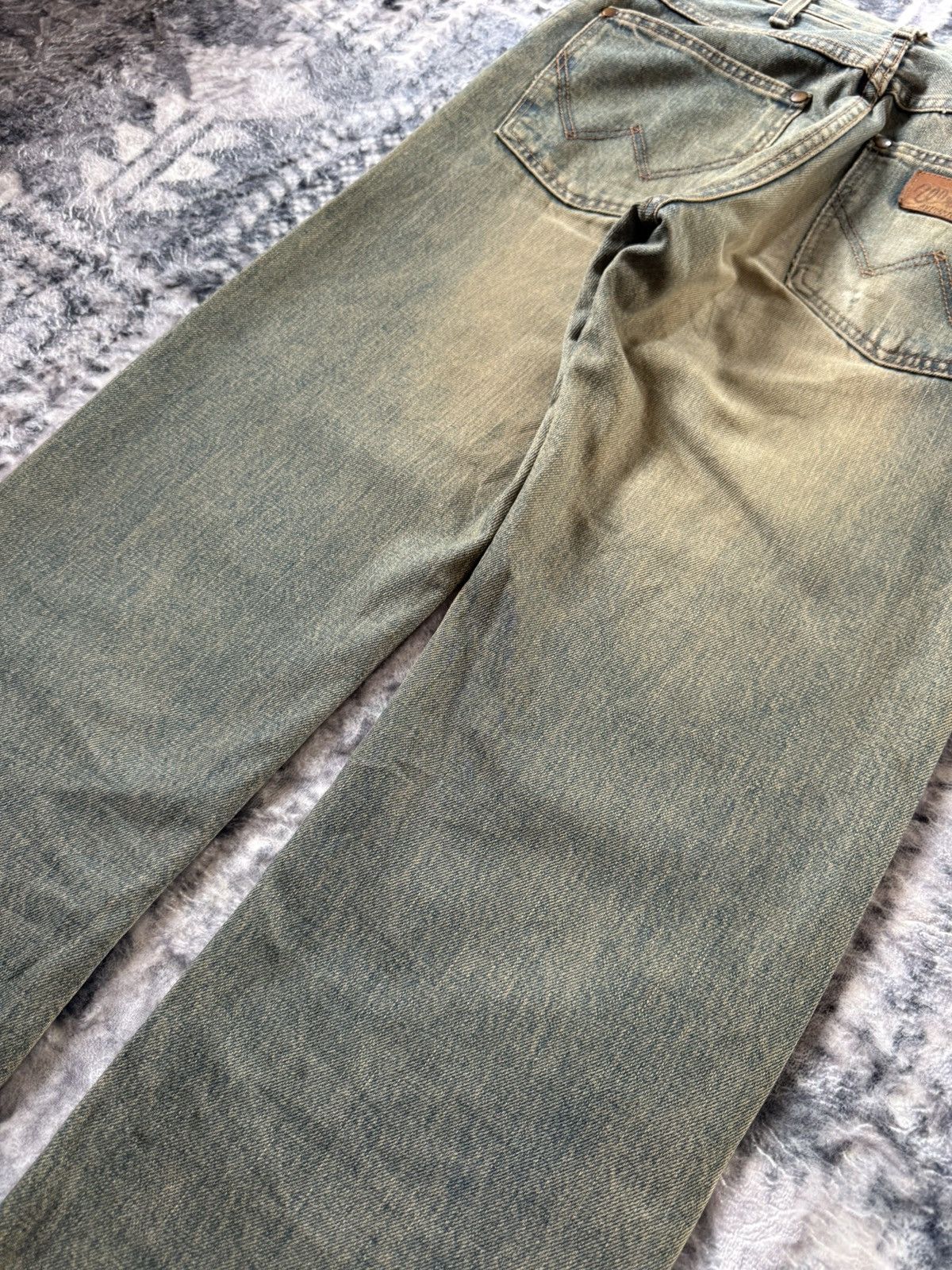 Japanese Brand Vintage Wrangler Earthy Mud Wash Selvedge Straight Jeans Size US 28 / EU 44 - 13 Thumbnail