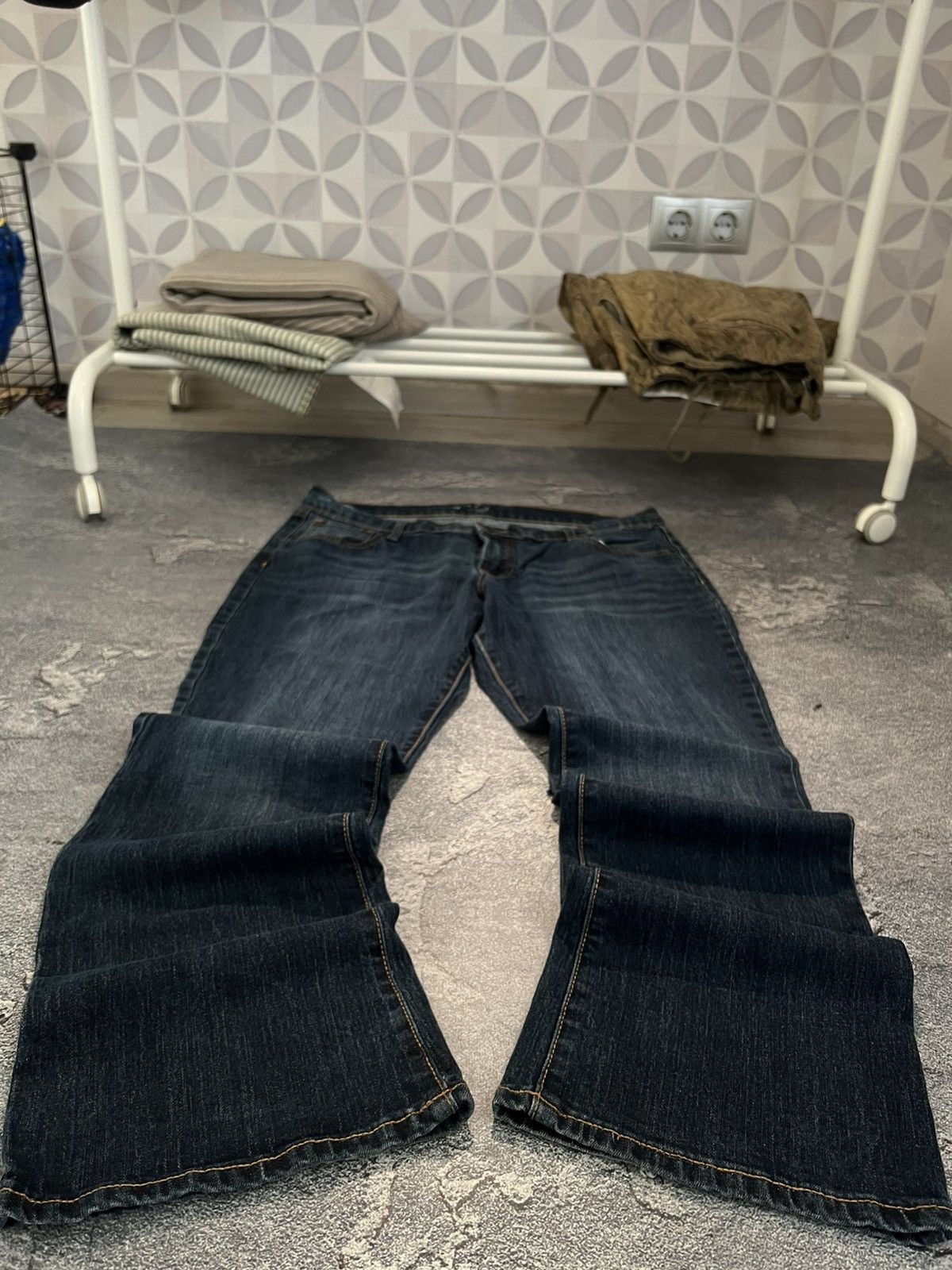 Japanese Brand Niche Archive Slim Retro Jeans / Avant Garde Y2K Swag Style Size US 35 - 1 Thumbnail