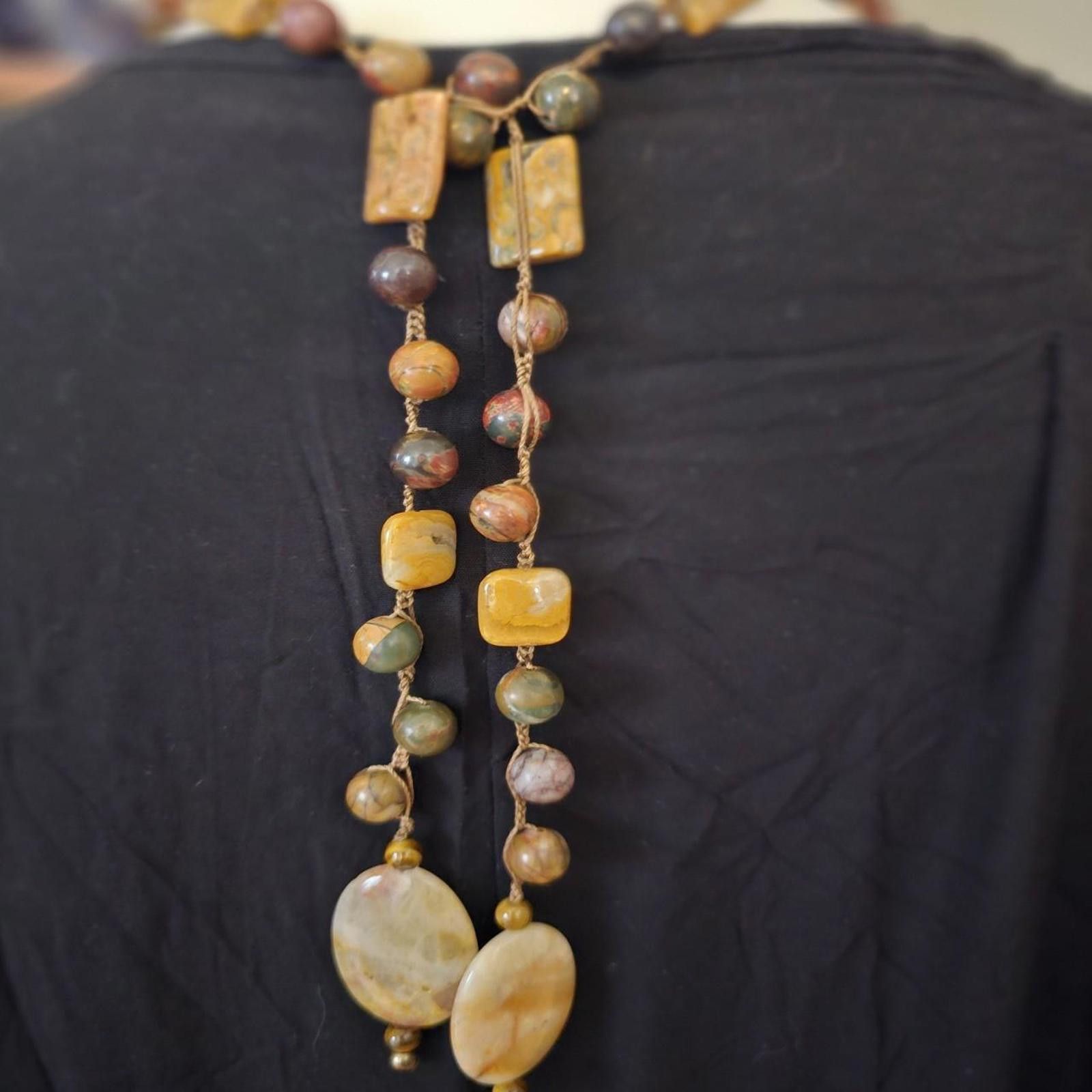 Designer HANDMADE GEMSTONE NECKLACE LARIAT STYLE Size ONE SIZE - 5 Thumbnail