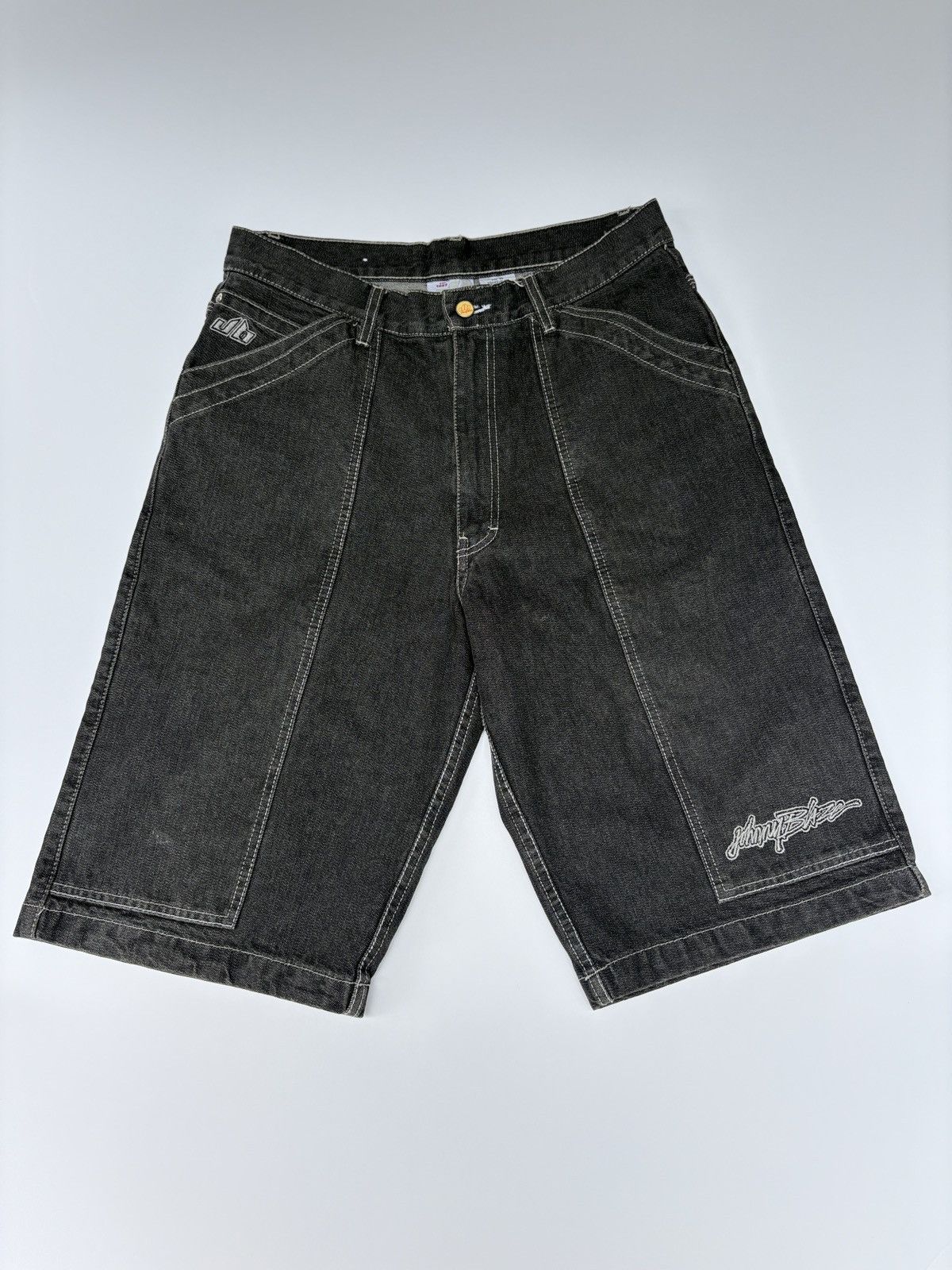 Baggy Black Jean Shorts Men Mens Hip-Hop Black Shorts Jeans Denim