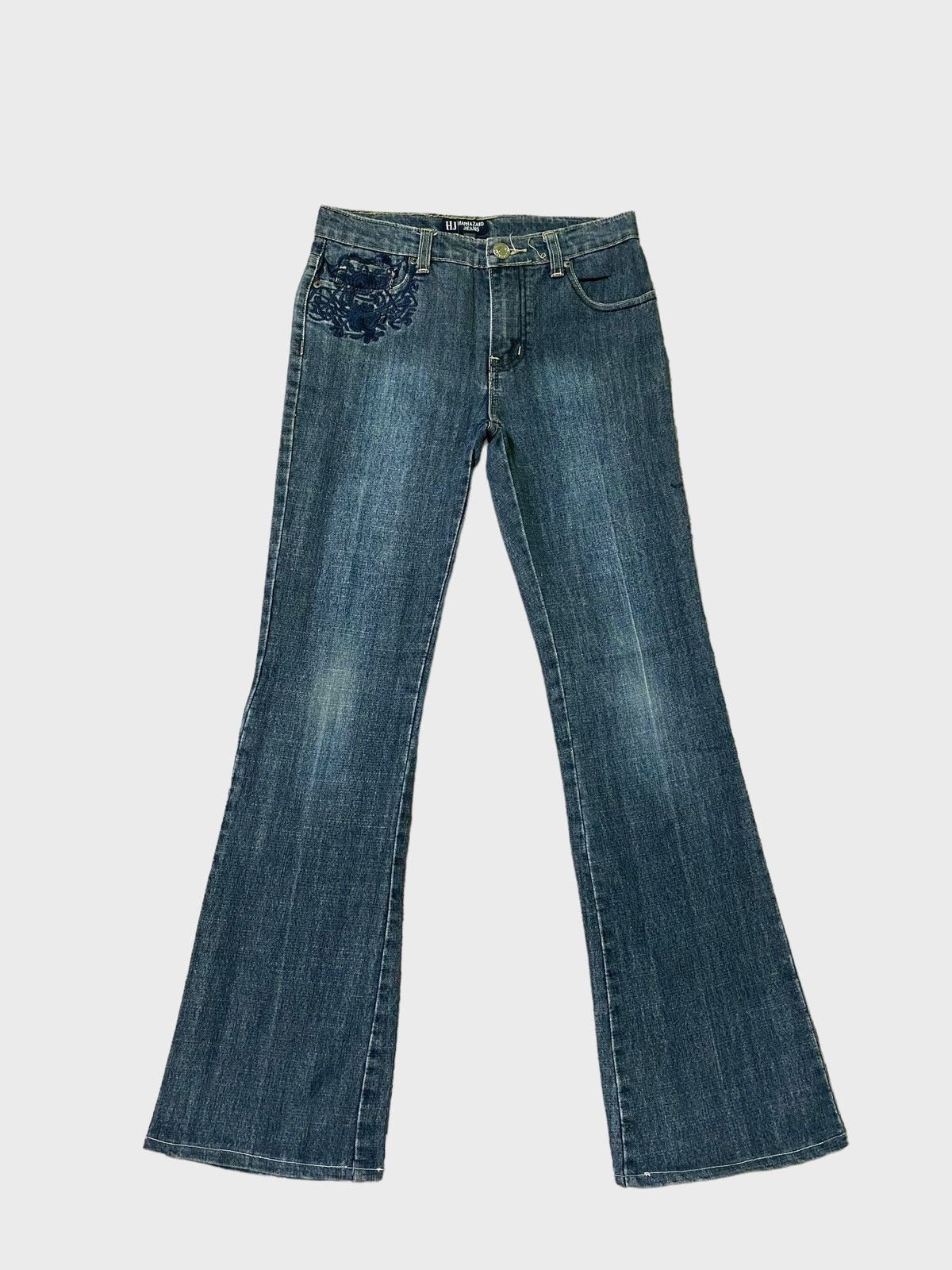 If Six Was Nine × Japanese Brand × Vintage Flared HAPHAZARD JEANS Embroidered Design Bootcut Denim Size US 27 - 1 Thumbnail