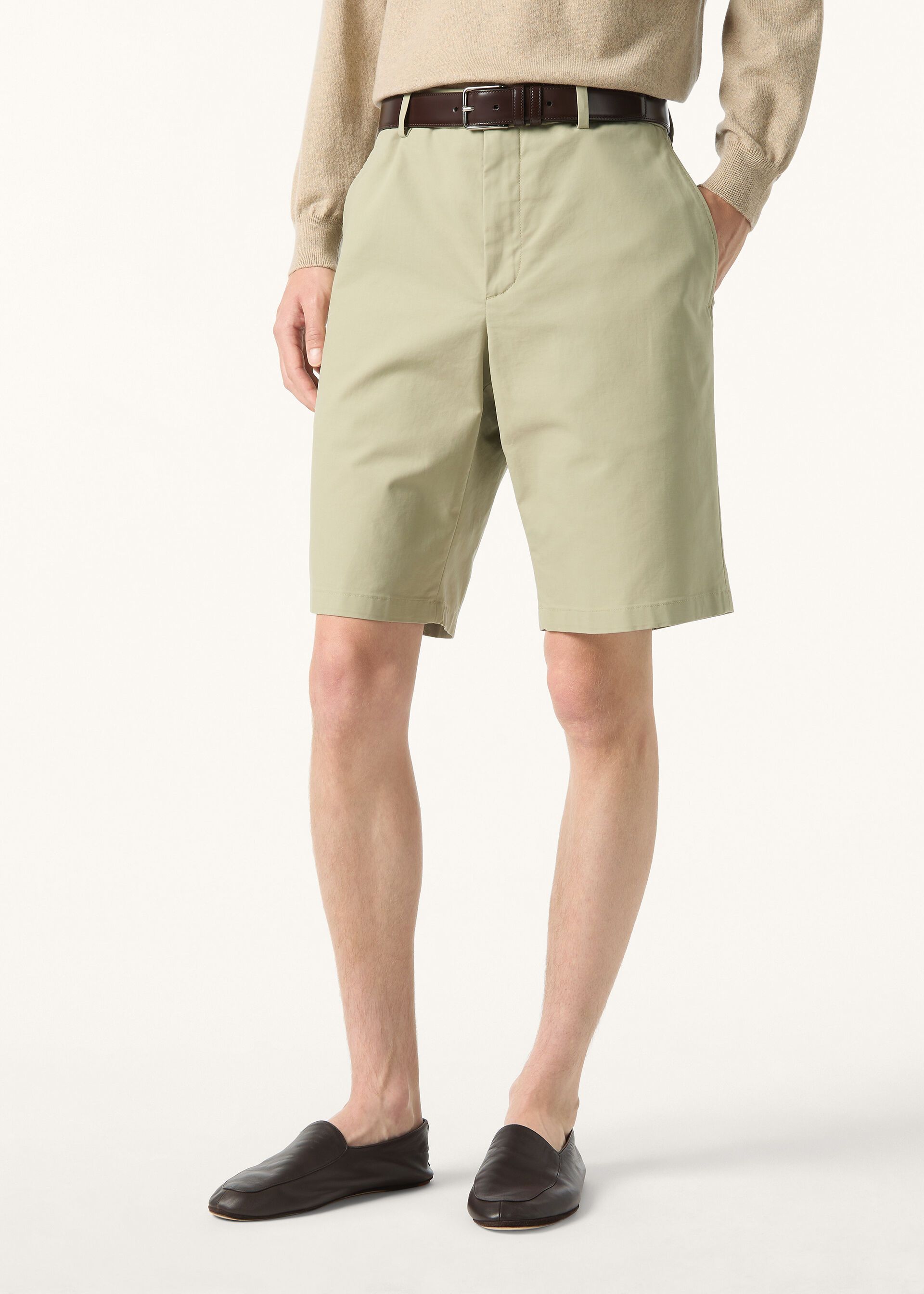 Loro Piana os11x0226 FAP3256 Jarno Bermuda Short in Herbal Balm Size US 36 / EU 52 - 3 Thumbnail