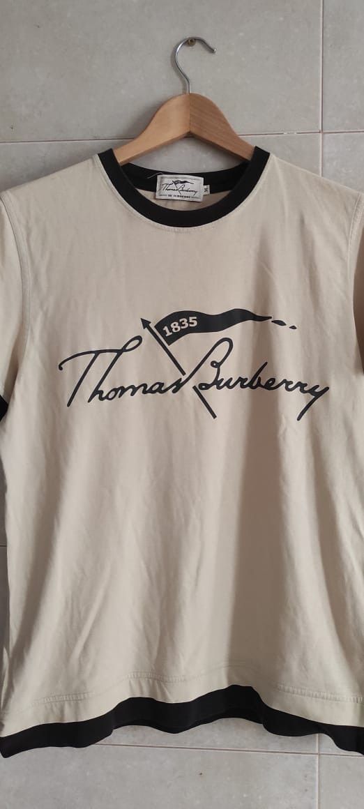 Burberry × Vintage Vintage Thomas Burberry T shir twith Brand Print Slim Fit. Size US M / EU 48-50 / 2 - 2 Thumbnail
