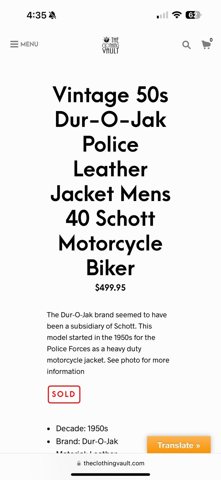 Schott Vintage Schott Nyc Dur O Jack Police Leather Jacket Size US XL / EU 56 / 4 - 10 Thumbnail