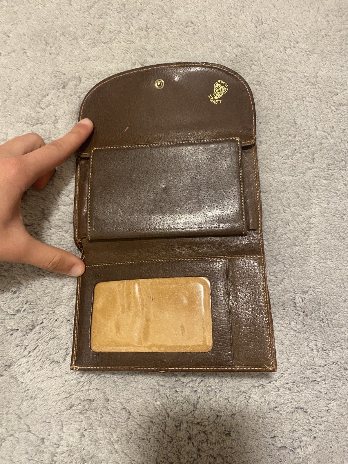 Gucci Gucci Brown Leather Vintage Wallet/Coin Purse-Large Size 30 - 10 Thumbnail